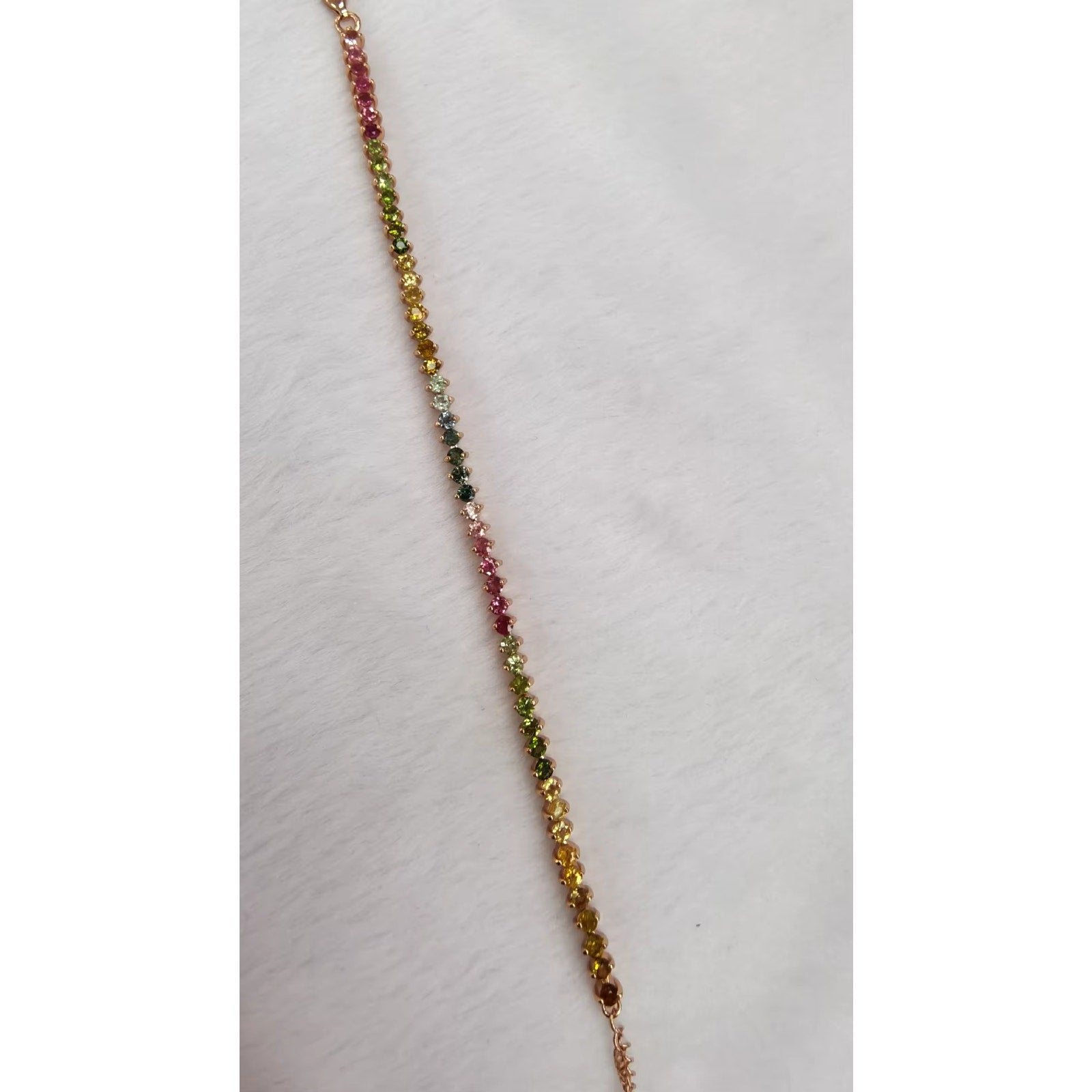 Natural Brazilian Tourmaline Tennis Bracelet, Tourmaline Bracelet 925 Sterling