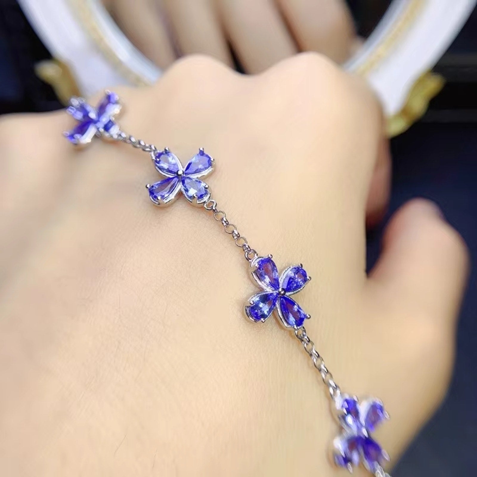 Natural Tanzanite Bracelet – 925 Sterling Silver | December Birthstone Jewelry