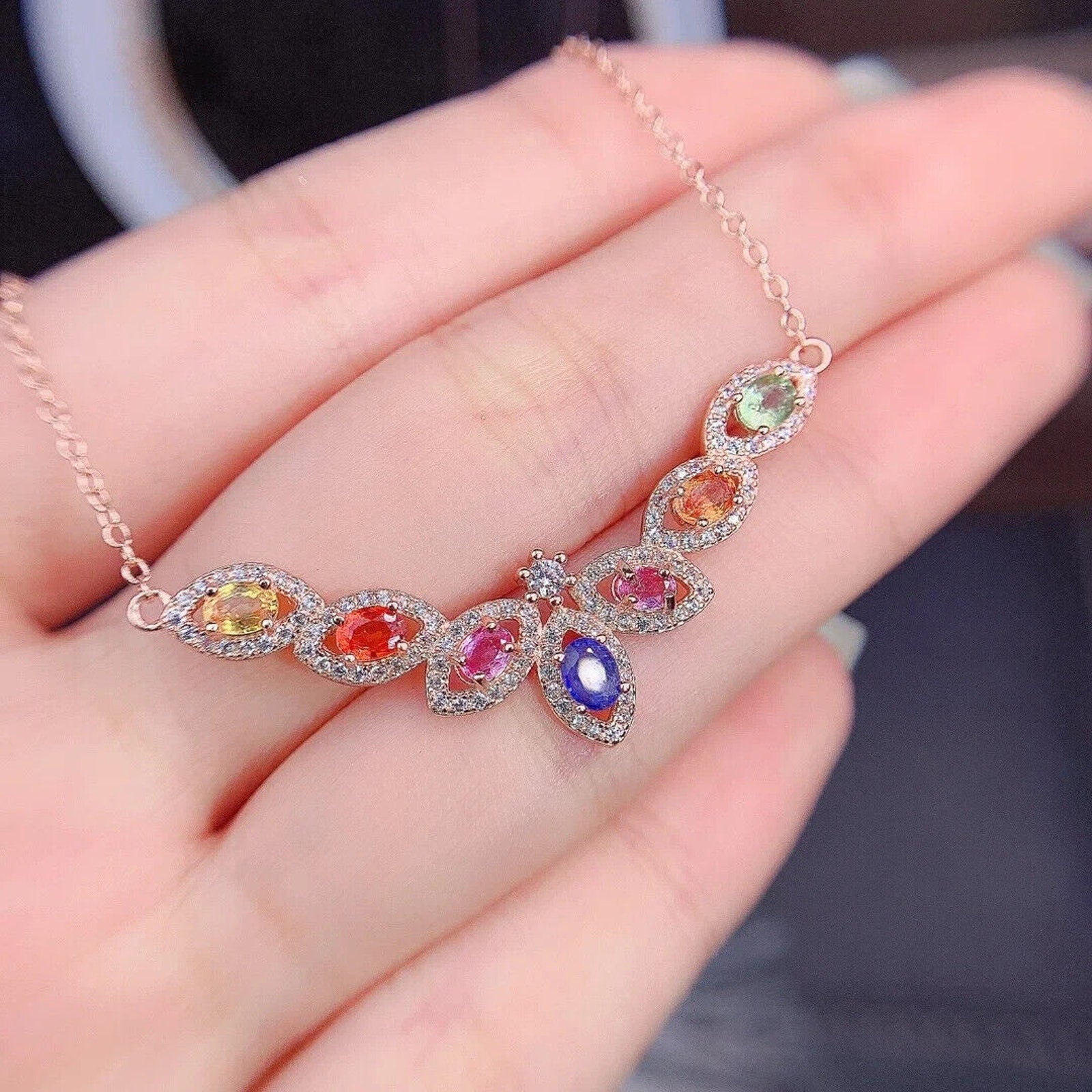 Natural Sapphire Necklace – 925 Sterling Silver | Gold, Rose Gold & Platinum Options