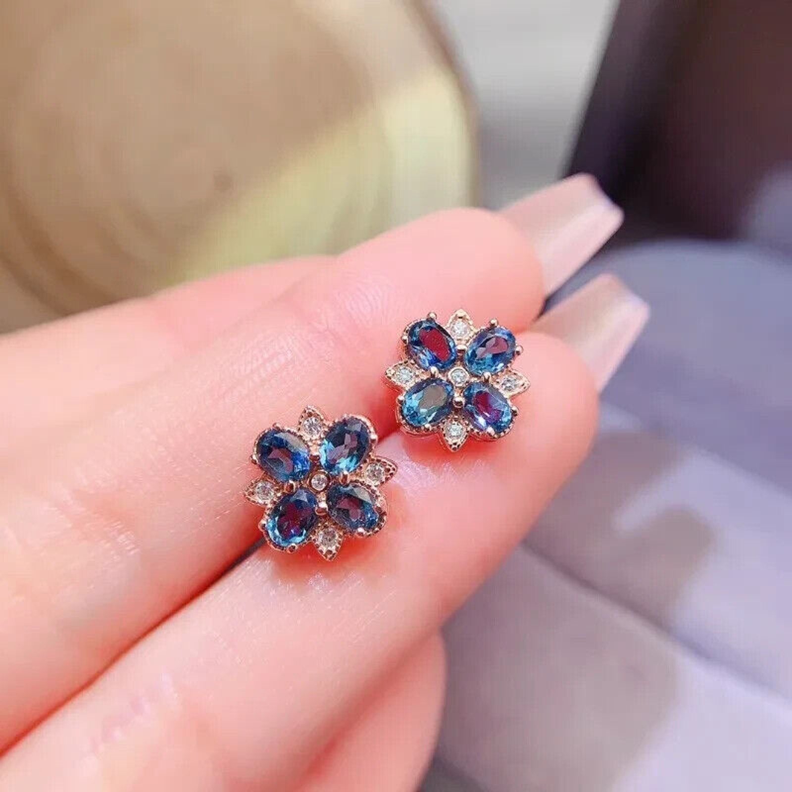 London Blue Topaz Flower Cluster Stud Earrings, Sterling Silver London Blue Topaz Earrings, London Blue Topaz Stud Earrings, December Birthstone London Blue Topaz, London Blue Topaz Earrings, London Blue Topaz Stud Earrings, Women's London Blue Topaz Earrings, London Blue Topaz Jewelry, Natural London Blue Topaz Gemstone Jewelry Set, Women's London Blue Topaz Earrings, London Blue Topaz Ring, London Blue Topaz Stud Earrings, London Blue Topaz Earrings, Women's London Blue Topaz Jewelry