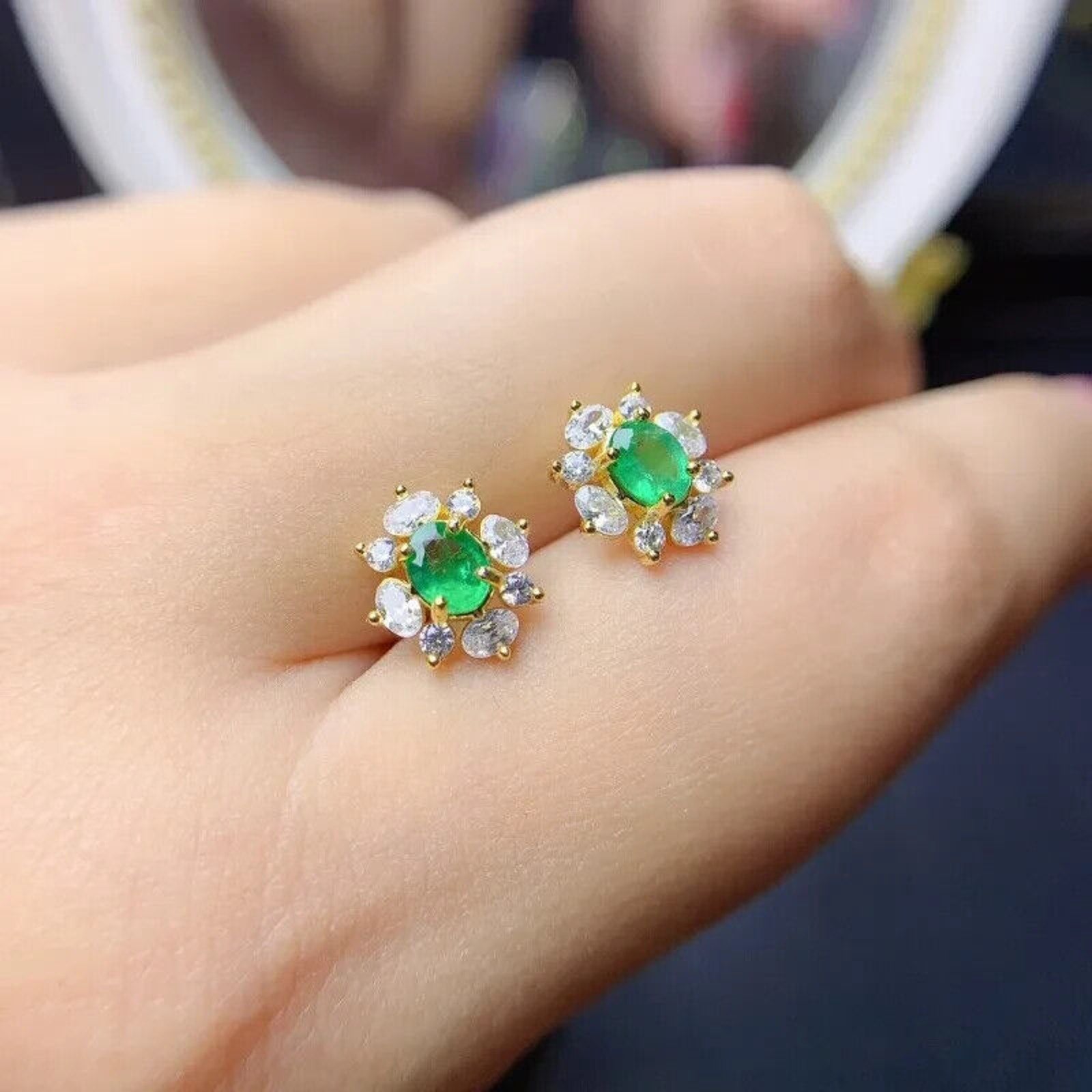 Natural Emerald Earrings, Emerald Earrings, Emerald Stud Earrings, 925 Sterling Silver, Natural Emeralds, Natural Emerald, Sterling Silver Emerald Earrings, Oval Cut Emerald Stud Earrings, Emerald Stud Earrings 925 Sterling Silver, 925 Sterling Silver Emerald Earrings, Natural Emerald Studs, Emerald Studs, Emerald Stud Earrings, Emerald Earrings For Women, Anniversary Gift, May Birthstone Emerald, Emerald Jewelry, Colombian Emerald, Mined Emerald, Genuine Emerald, Emerald with Certificate, Emerald Meaning