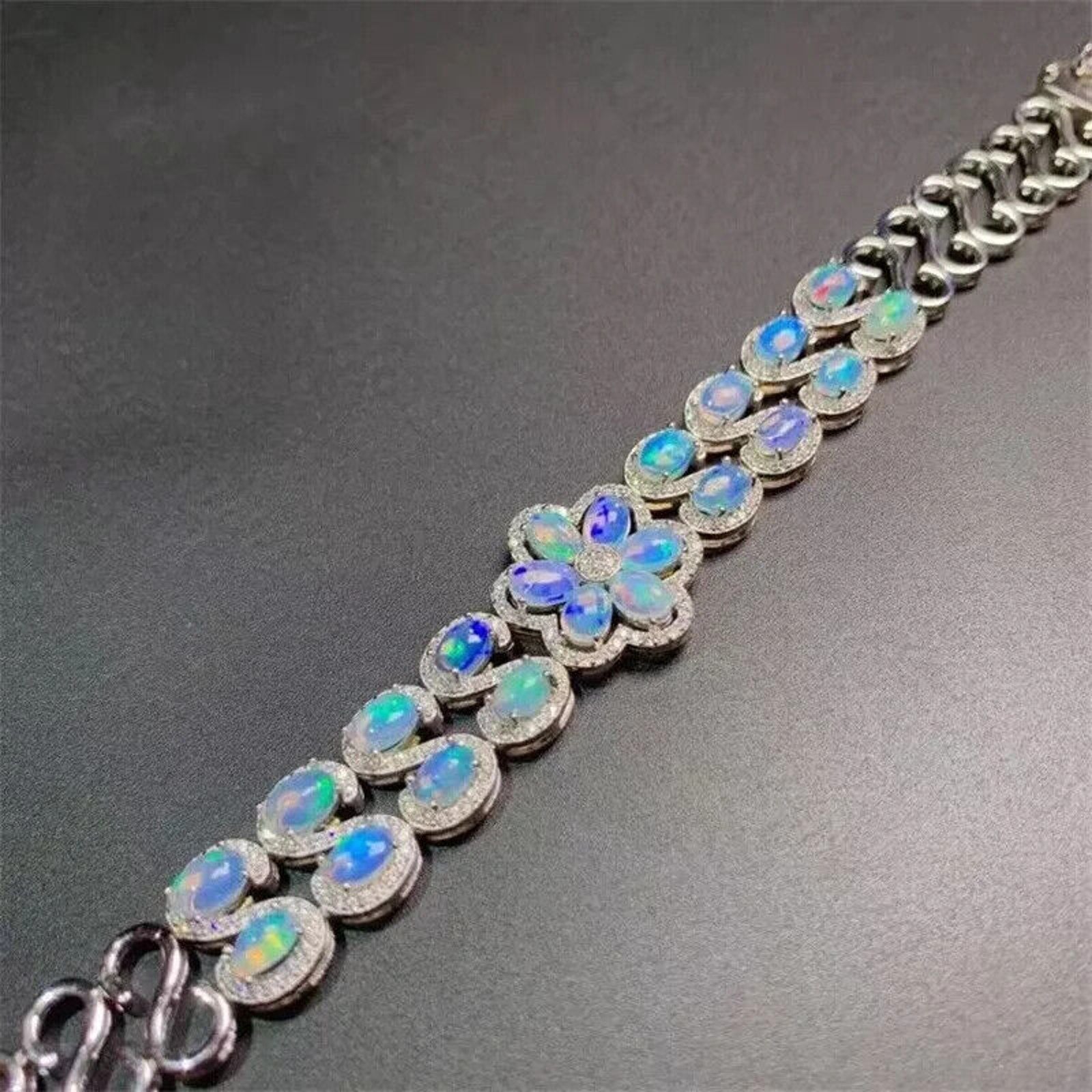 Natural Australian Fire Opal Double Layer Tennis Bracelet, Fire Opal Bracelet