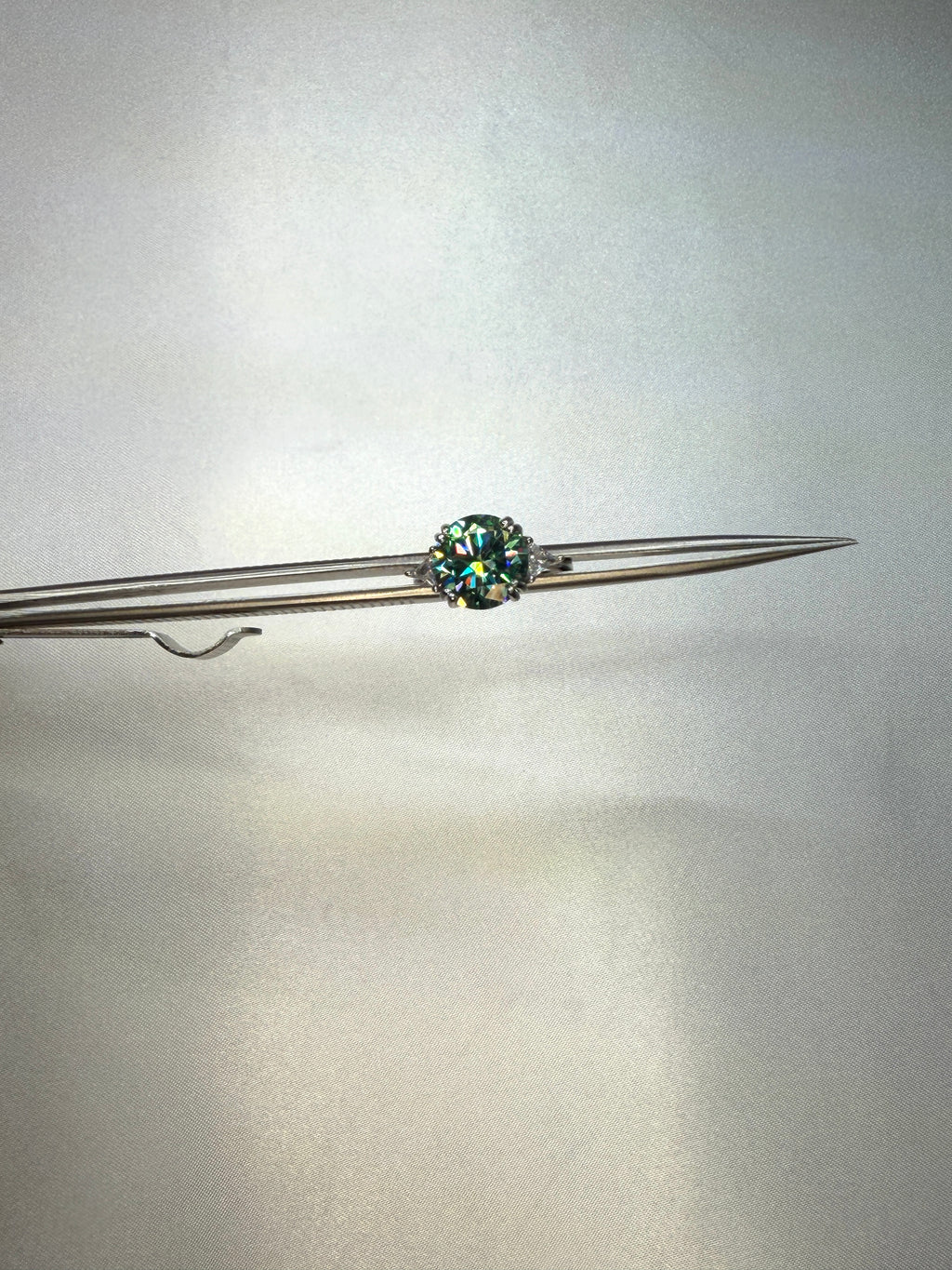 VVS1 5 Carat Green Moissanite Cocktail Ring Platinum Plated