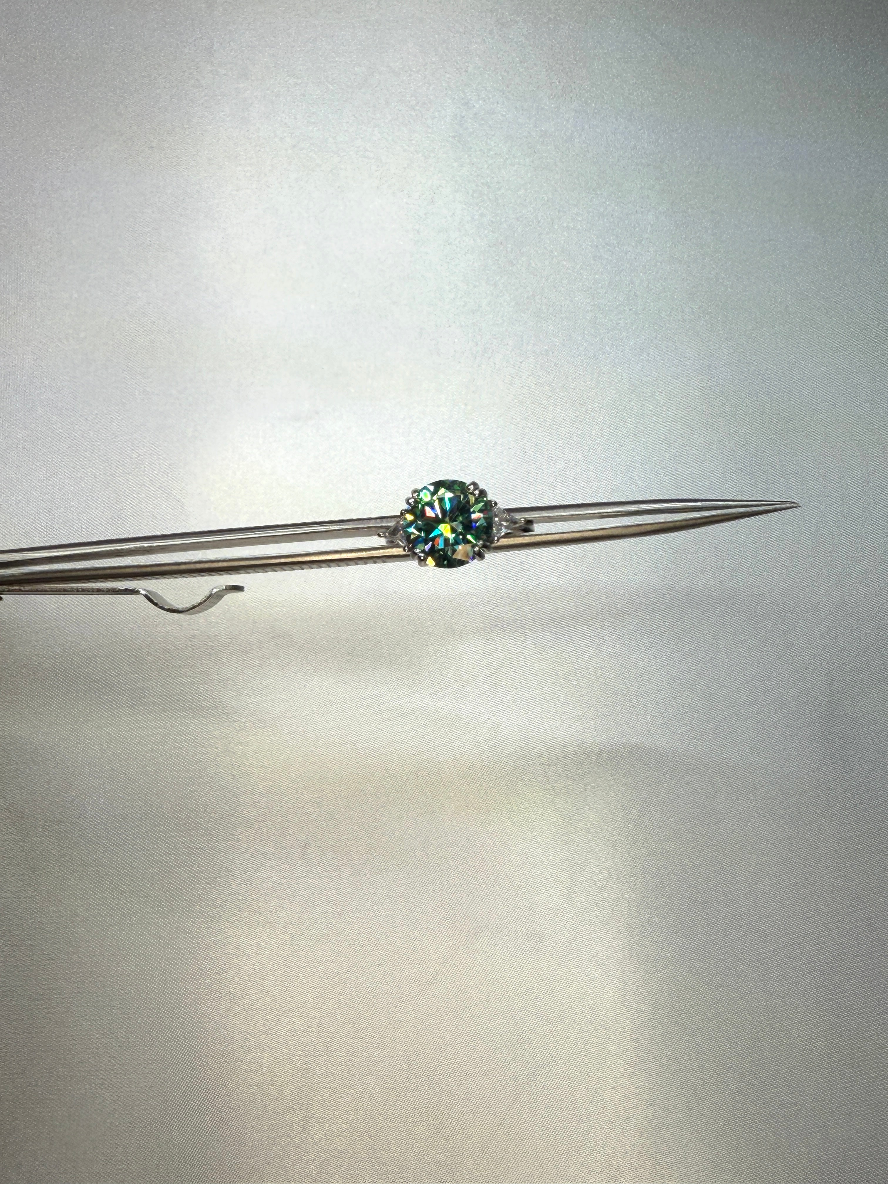 VVS1 5 Carat Green Moissanite Cocktail Ring Platinum Plated