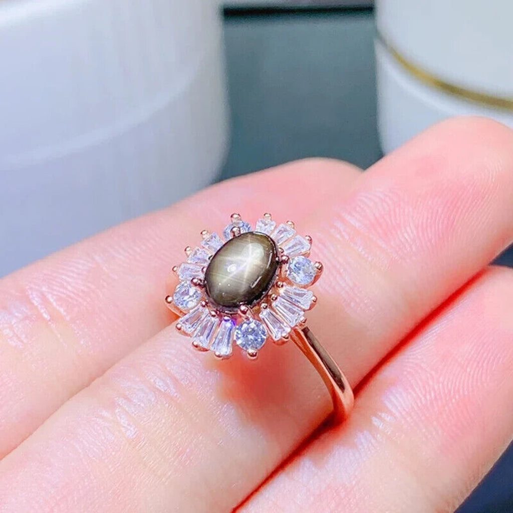 Star Sapphire, Natural Star Sapphire Ring, Star Light Sapphire Cocktail Ring