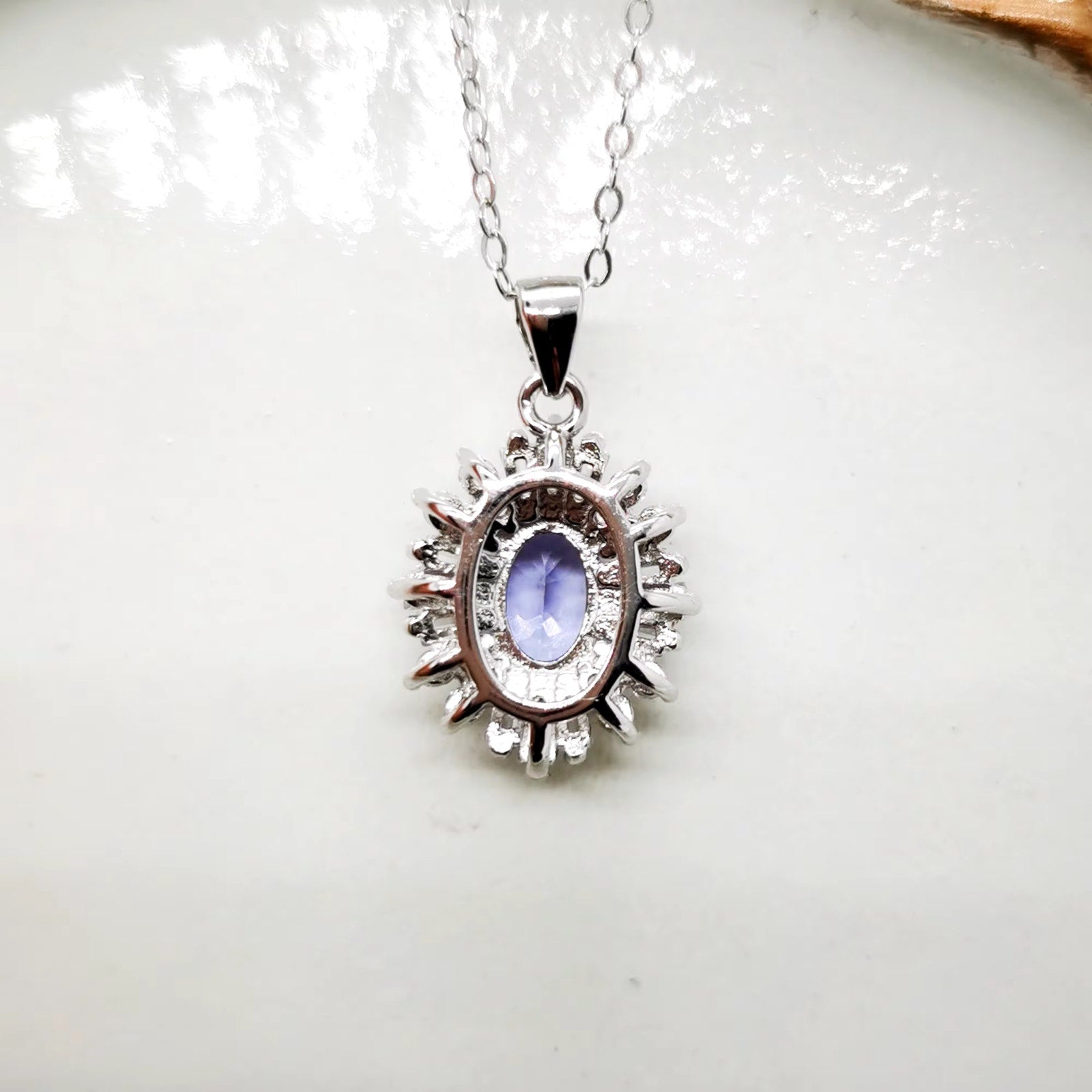 Purple Tanzanite Pendant Necklace, Natural Tanzanite Necklace For Women