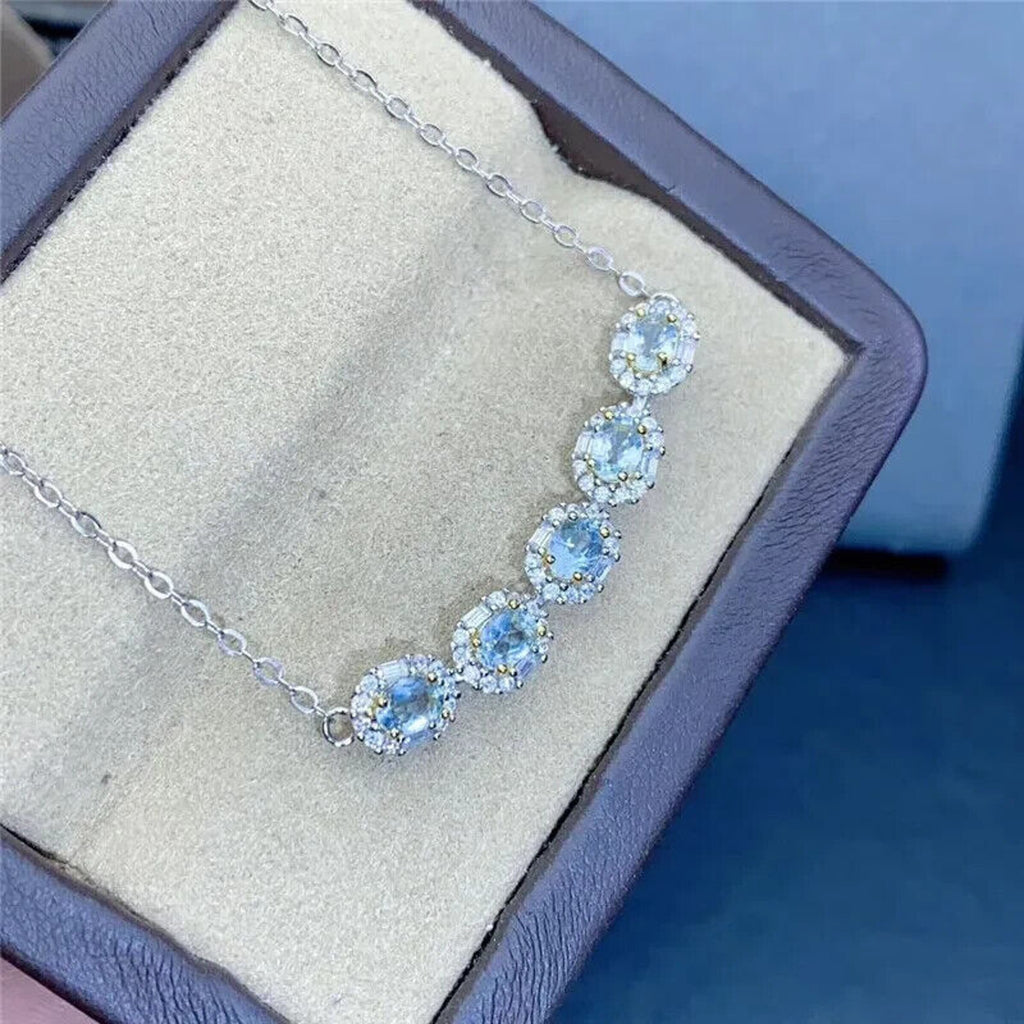 Natural Aquamarine Gemstone Bracelet, Women's Geniune Aquamarine Bracelet