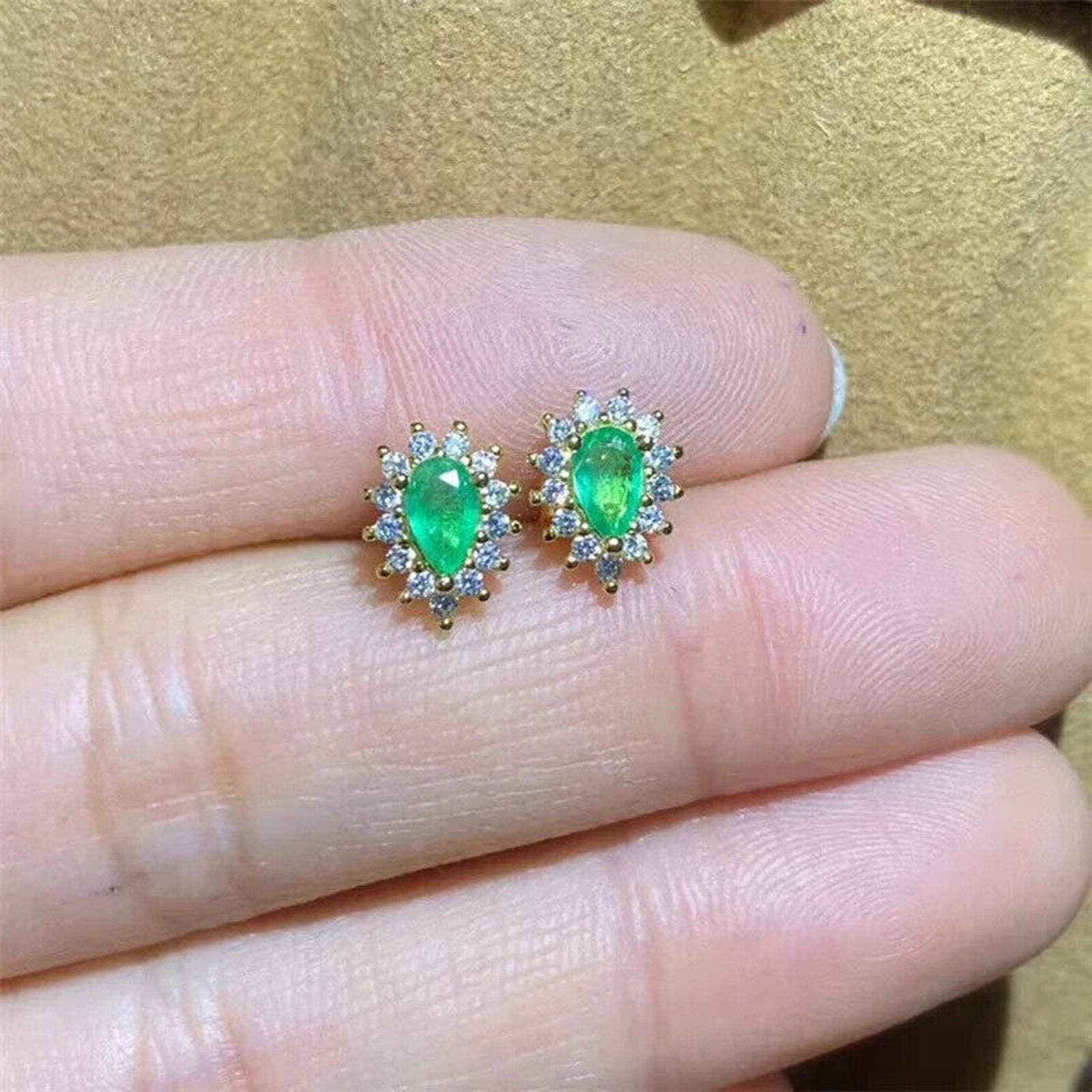 Emerald Earrings, Natural Emerald, Natural Emerald Earrings, Gold Emerald Earrings, Silver Emerald Earrings, Rose Gold Emerald Earrings, Genuine Emerald Earrings, Natural Emerald Jewelry, Emerald Cluster Stud Earrings, Emerald Statement Earrings, Emerald Stud Earrings, Sterling Silver Emerald Earrings, May Birthstone Emerald, Anniversary Gift Emerald, Emerald Jewelry For Women, Gift For Wife Emerald