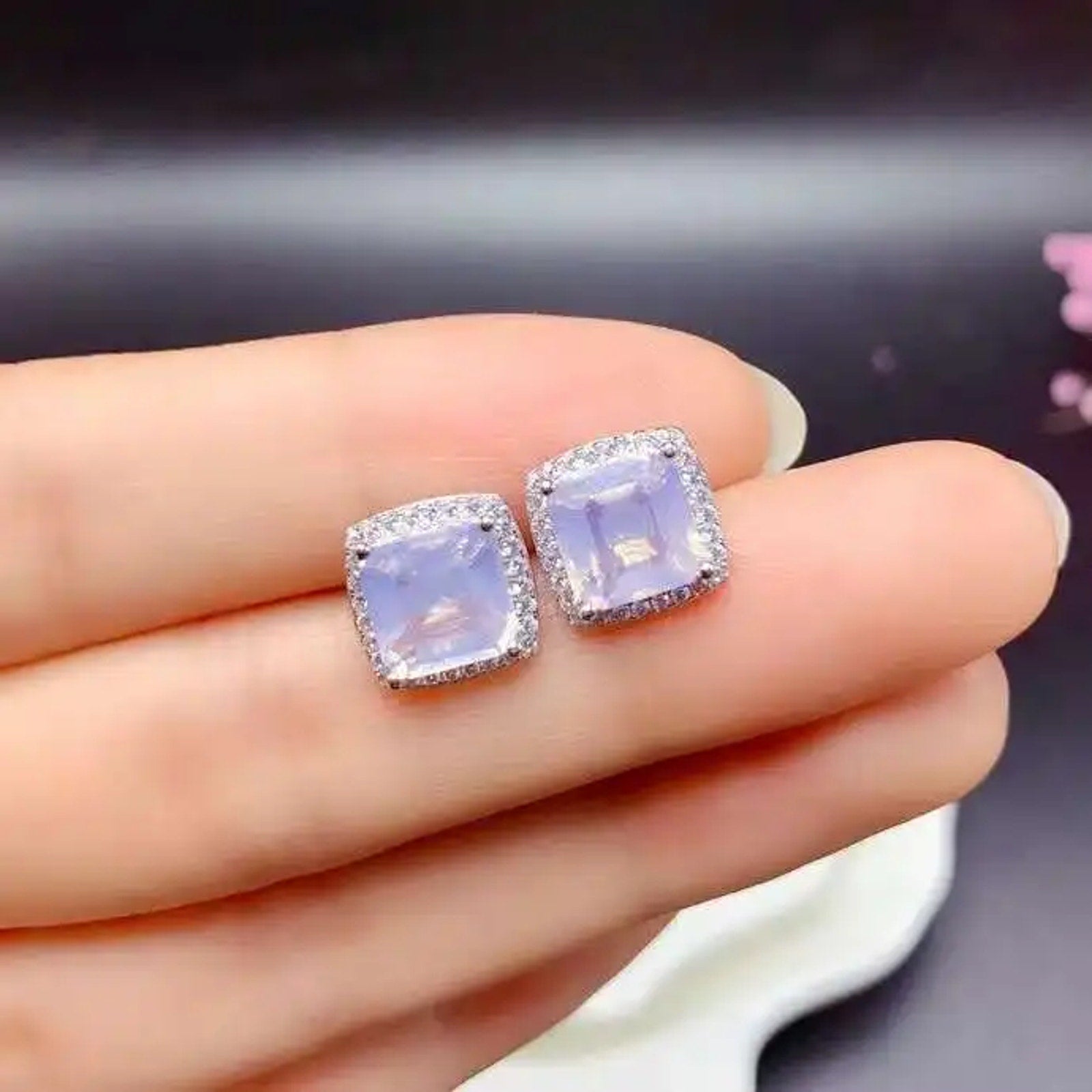 Lavender Amethyst Jewelry Set, Natural Amethyst Jewelry For Women