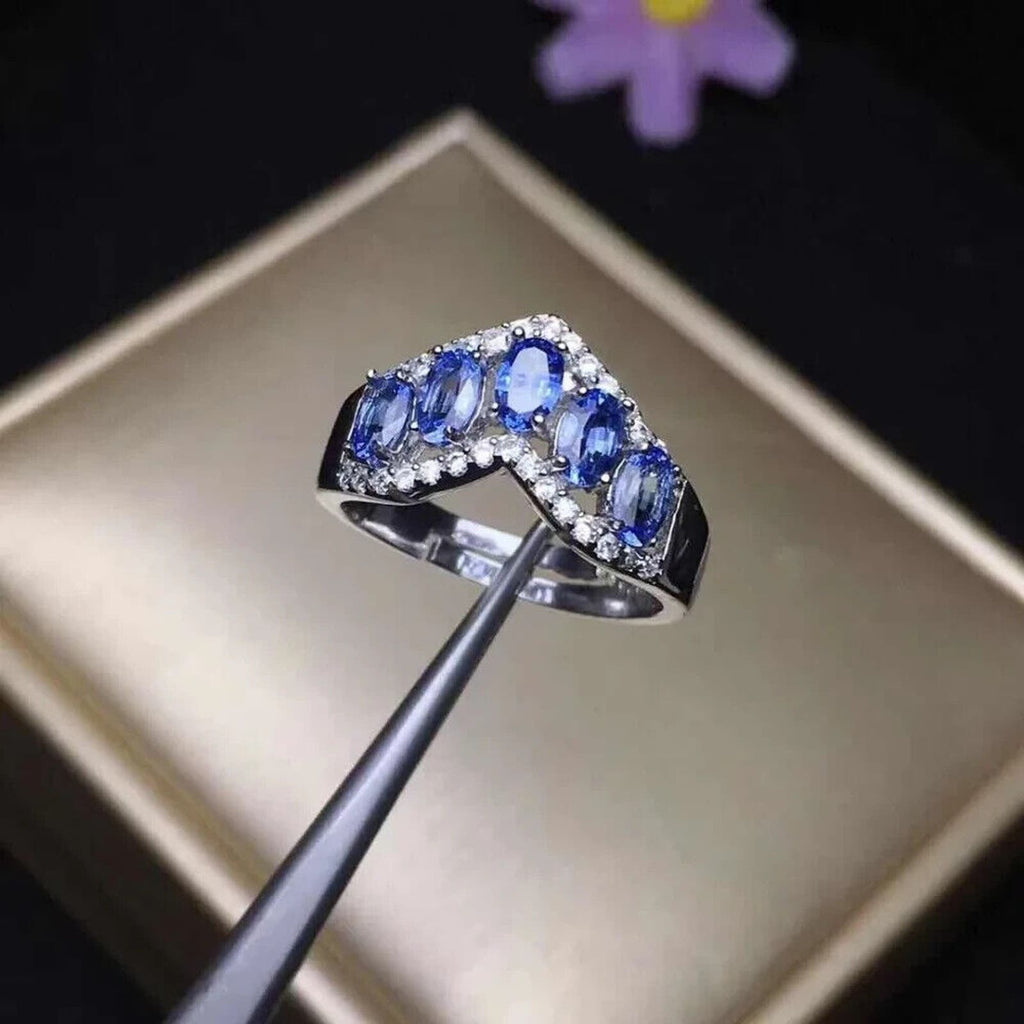 Purple Tanzanite Wedding Band Ring 3x5mm