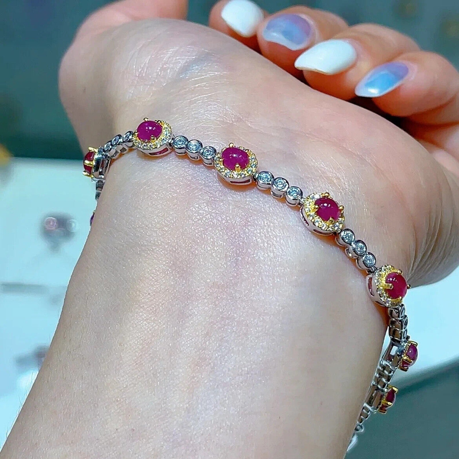 Natural Ruby Gemstone Tennis Bracelet, Women's Ruby Jewelry, Ruby Bracelet, Ruby Tennis Bracelet, Natural Ruby Bracelet, Genuine Ruby Bracelet, Women's Ruby Bracelets, Natural Ruby Tennis Bracelet, Bright Red Ruby Bracelet, Sterling Silver Ruby Bracelet, Gold Ruby Bracelet, Ruby Tennis Bracelets For Women, Rose Gold Ruby Bracelet, Ruby Gemstone Bracelet, July Birthstone Ruby, Women's Ruby Jewelry