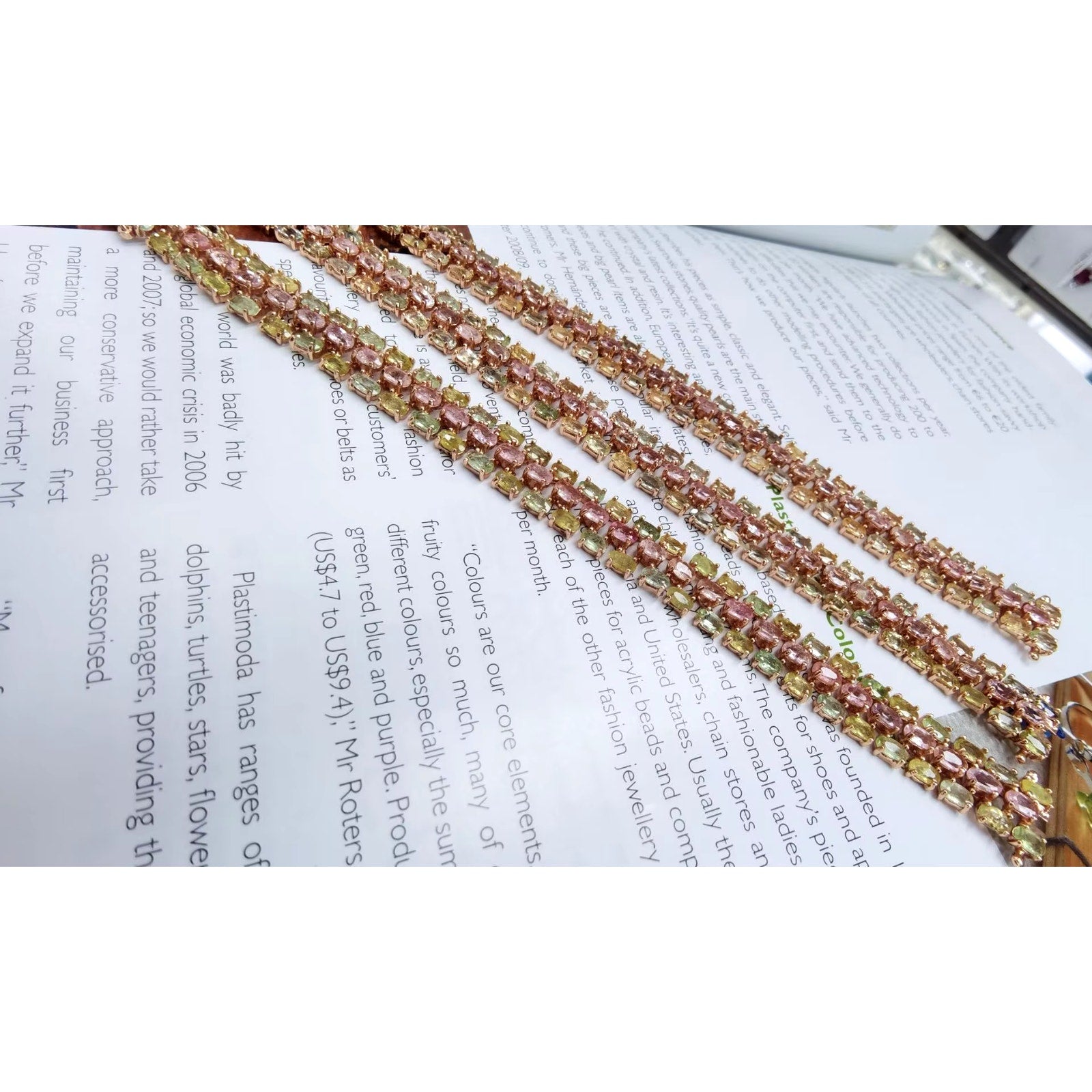 Natural Tourmaline Tennis Bracelet, Multilayer Tourmaline Bracelet Sterling