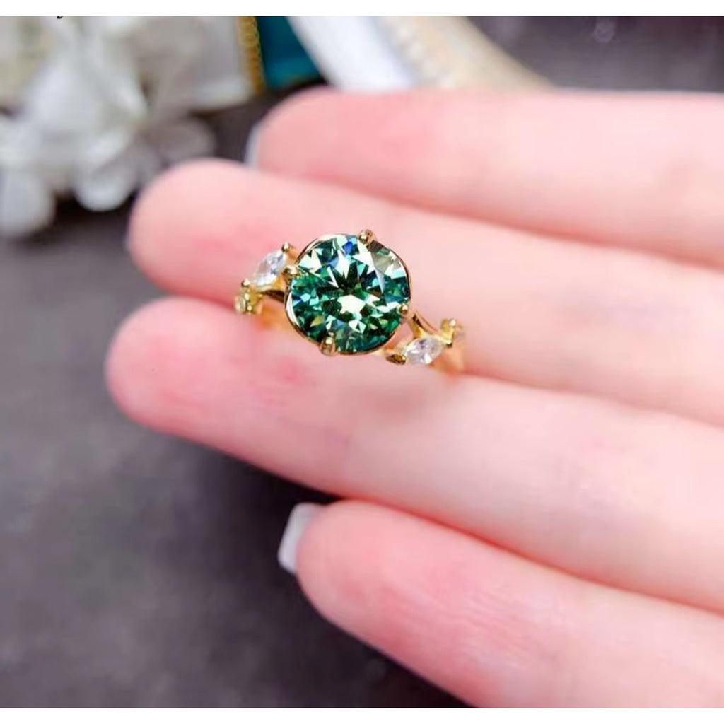 Green Moissanite Ring, 2 Carat Moissanite RIng, Moissanite Ring, Moissanite, VVS1 Miossanite, Gray Moissanite, White Moissanite, Solitaire Moissanite Ring, Round Brilliant Cut Moissanite Ring, Moissanite Ring, Round Brilliant Cut, 5 Carat Moissanite Ring, Moissanite Jewelry
