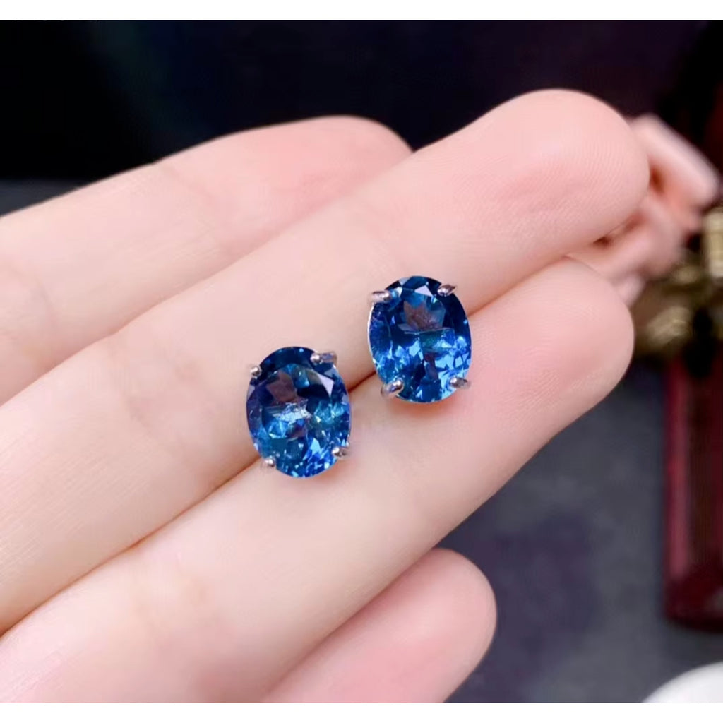 London Blue Topaz Stud Earrings 8x10mm 3CT, Large London Blue Topaz Stud Earrings, December Birthstone London Blue Topaz, London Blue Topaz Earrings, London Blue Topaz Stud Earrings, Women's London Blue Topaz Earrings, London Blue Topaz Jewelry, Natural London Blue Topaz Gemstone Jewelry Set, Women's London Blue Topaz Earrings, London Blue Topaz Ring, London Blue Topaz Stud Earrings, London Blue Topaz Earrings, Women's London Blue Topaz Jewelry, Sterling Silver London Blue Topaz Jewelry