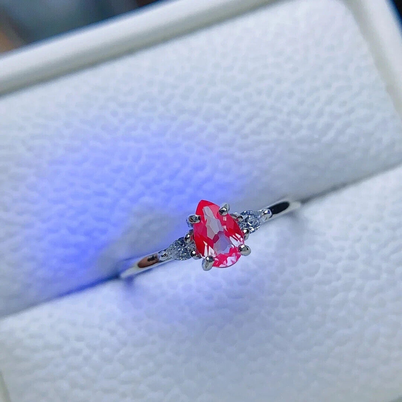 Dainty Alexandrite Ring Pear Cut 4x6mm