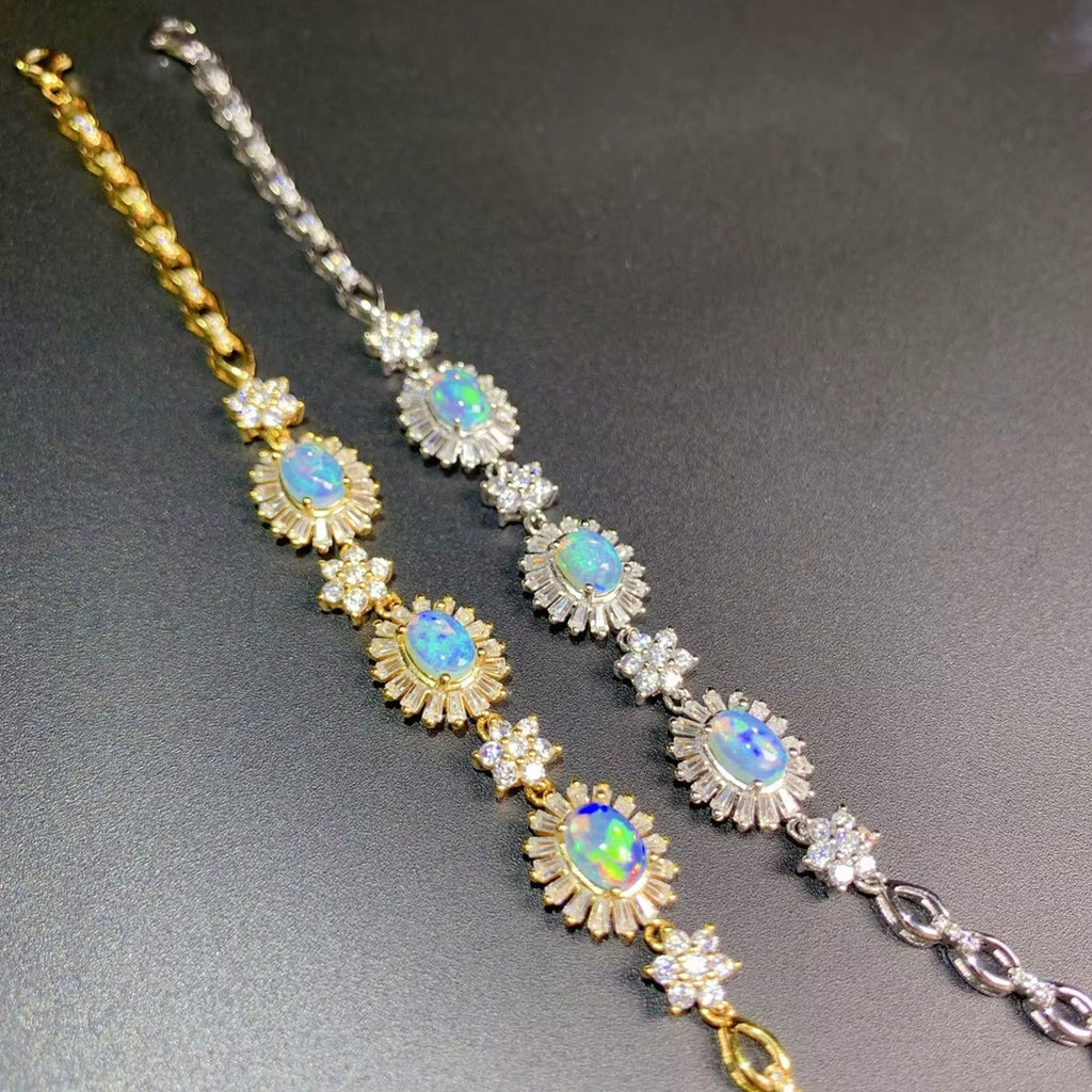 Opal Bracelet, Fire Opal, Natural Fire Opal, Genuine Opal Bracelet, Australian Fire Opal, Natural Opal Bracelet, Opal Tennis Bracelet, Sterling Silver Opal Bracelet, Natural Opal, Opal, Fire Opal Bracelet, Opal Bracelet For Women