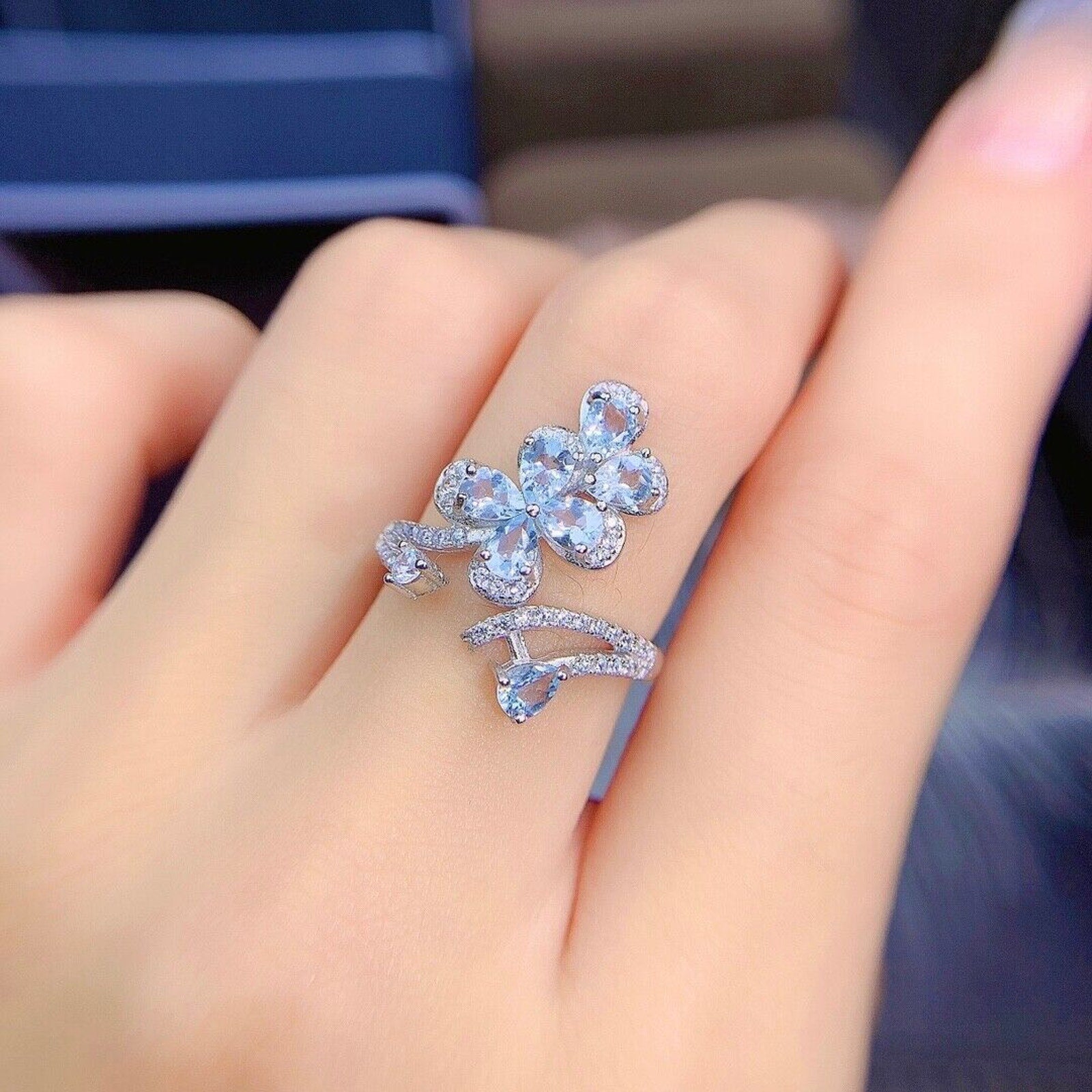 Aquamarine Statement Ring, Natural Aquamarine Gemstone Ring For Women, Aquamarine Ring, Aquamarine Ring's For Women, Natural Aquamarine, VVS1 Aquamarine, Sterling Silver Aquamarine Jewelry, Silver Aquamarine Ring, Gold Aquamarine Ring, Rose Gold Aquamarine Ring, Women's Aquamarine Jewelry, Genuine Aquamarine, March Birthstone Aquamarine, Aquamarine Spiritual Properties, Aquamarine Gemstone Meaning, Aquamarine Gemstone Jewelry, Aquamarine Jewelry For Women