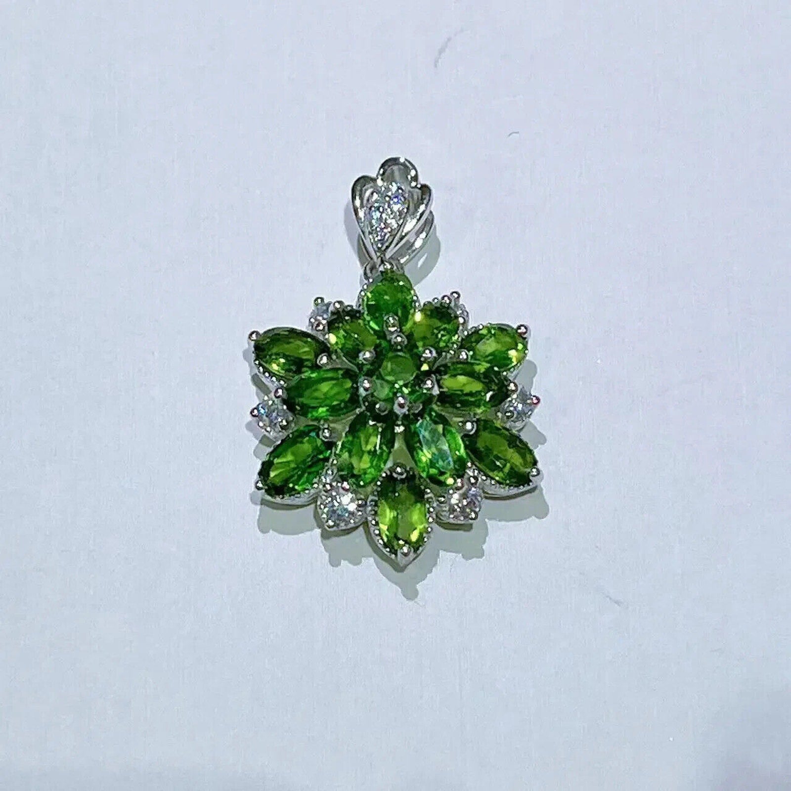 Chrome Diopside Pendant Statement Necklace, Chrome Diopside Pendant Necklace