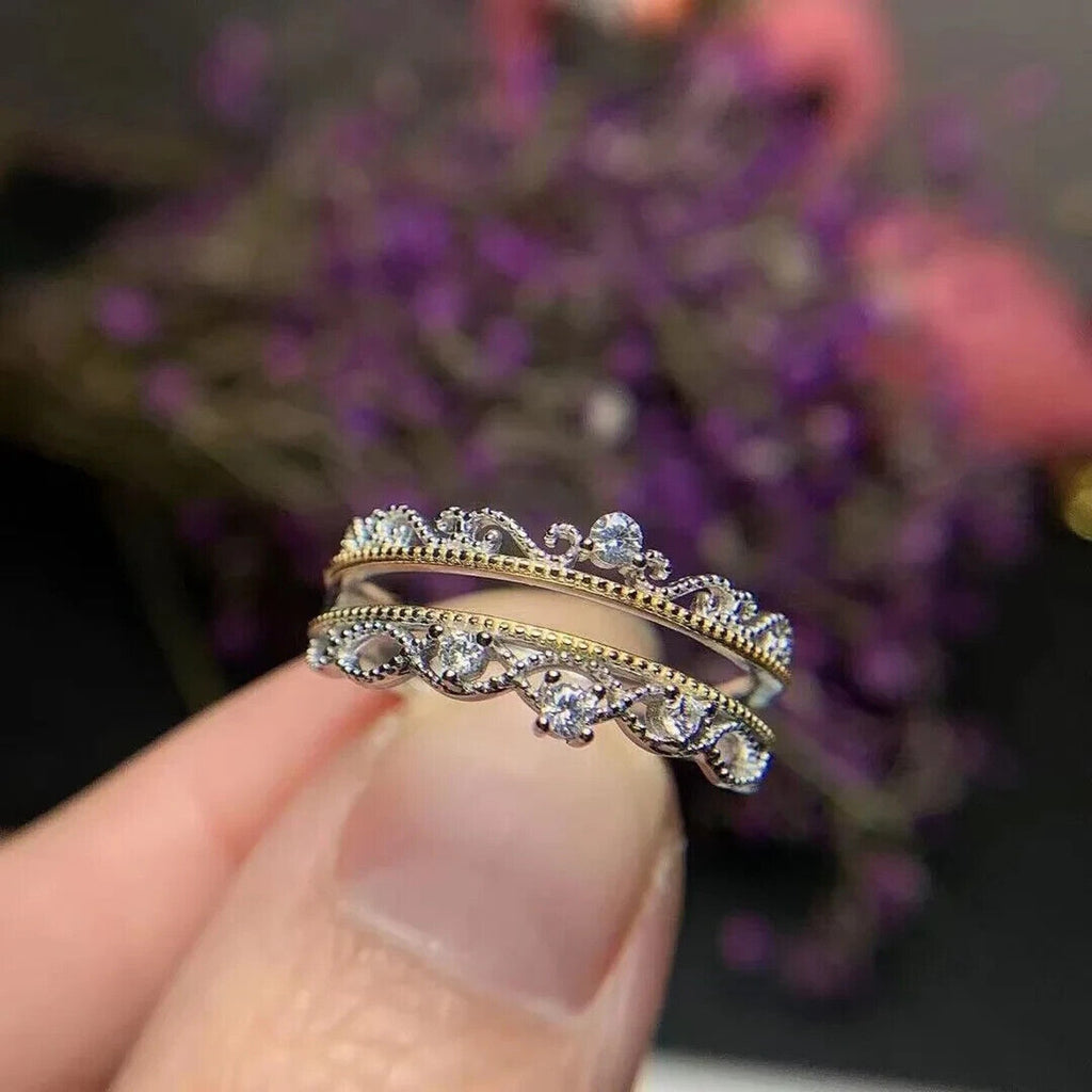 Natural Sapphire Dainty Cocktail Ring, Genuine Sapphire Sterling Silver Ring