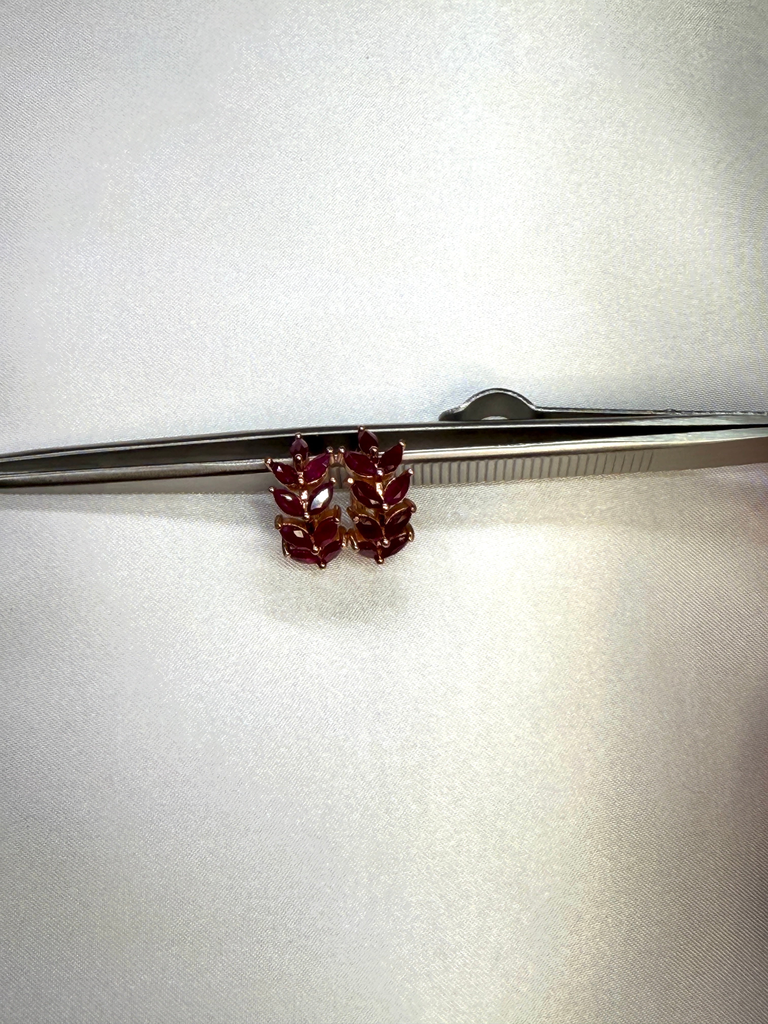 Marquise Cut Ruby Hoop Earrings, Natural Ruby Hoop Earrings