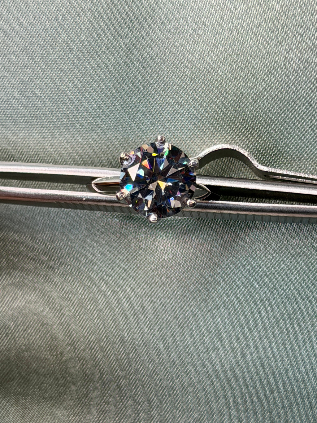 5CT VVS1 Round Brilliant Cut Gray Moissanite Ring, Women's Moissanite Ring's