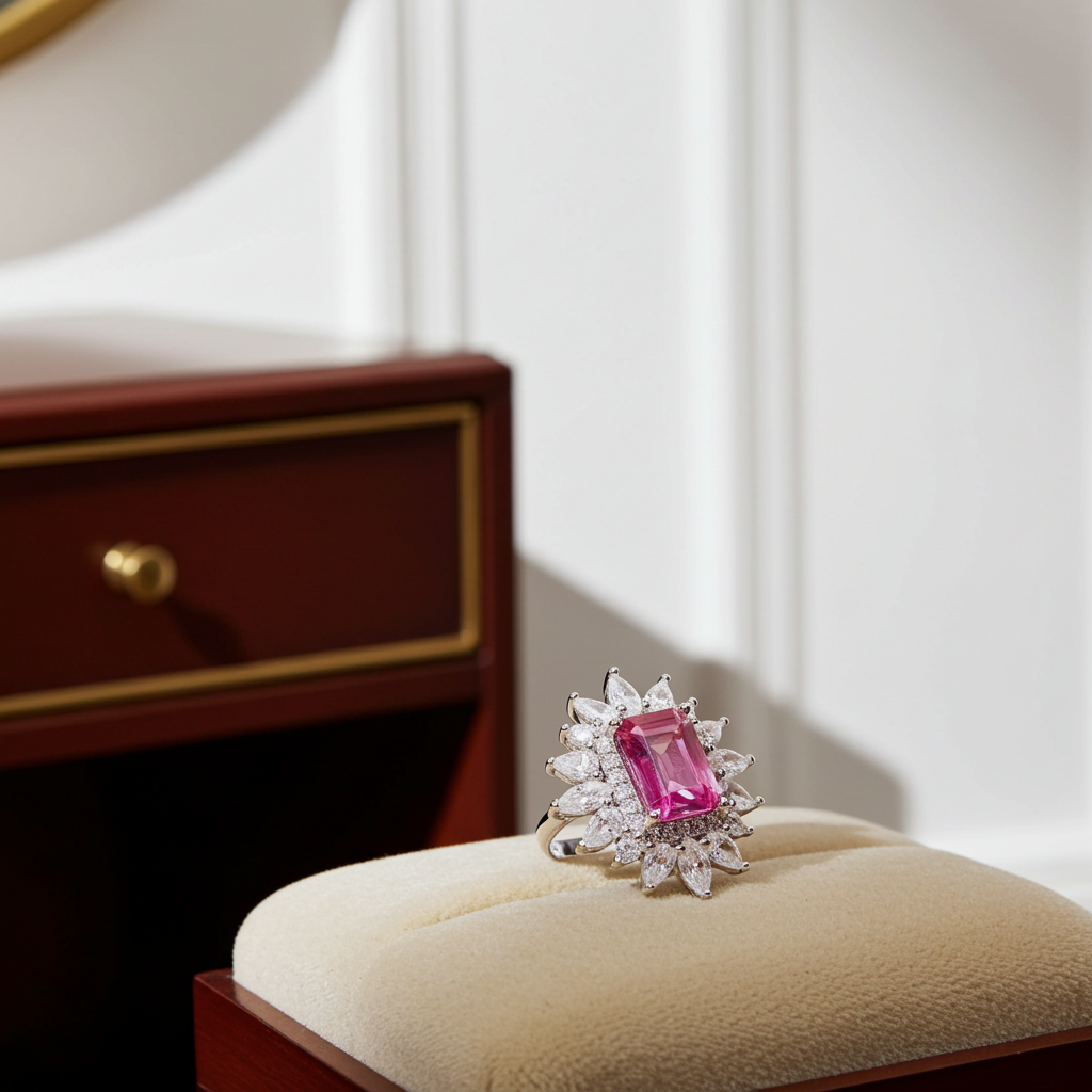 Color Changing Lab Alexandrite Ring 5x7mm