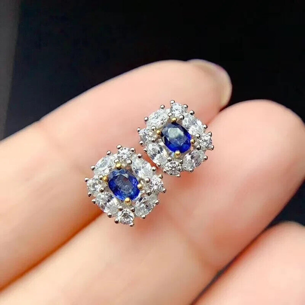 Sapphire Earrings, Natural Sapphire Stud Earrings, Sapphire Stud Earrings, Sterling Silver Sapphire Earrings, Sapphire, Natural Sapphire Earrings, 925 Sterling Silver, Blue Sapphire Earrings, Natural Blue Sapphire Earrings, Natural Blue Sapphire, Blue Sapphire, Bright Blue Sapphire, 925 Sterling Silver, Sapphire Earrings, Dainty, Dainty Stud Earrings, Dainty Sapphire Earrings, Women’s Sapphire Earrings, Anniversary Gift Sapphire, Sapphire September Birthstone, September Birthstone Sapphire, Sapphire Studs