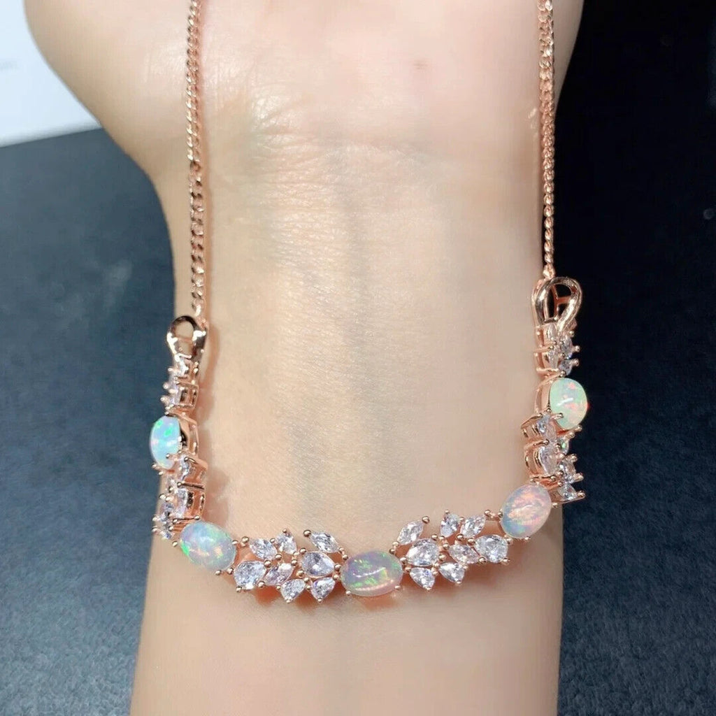 Fire Opal Statement Chain Necklace, Natural Fire Opal Clavicle Chain Necklace