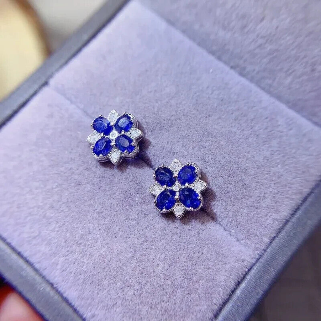 Sapphire Earrings, Natural Sapphire Stud Earrings, Sapphire Stud Earrings, Sterling Silver Sapphire Earrings, Sapphire, Natural Sapphire Earrings, 925 Sterling Silver, Blue Sapphire Earrings, Natural Blue Sapphire Earrings, Natural Blue Sapphire, Blue Sapphire, Bright Blue Sapphire, 925 Sterling Silver, Sapphire Earrings, Dainty, Dainty Stud Earrings, Dainty Sapphire Earrings, Women’s Sapphire Earrings, Anniversary Gift Sapphire, Sapphire September Birthstone, September Birthstone Sapphire