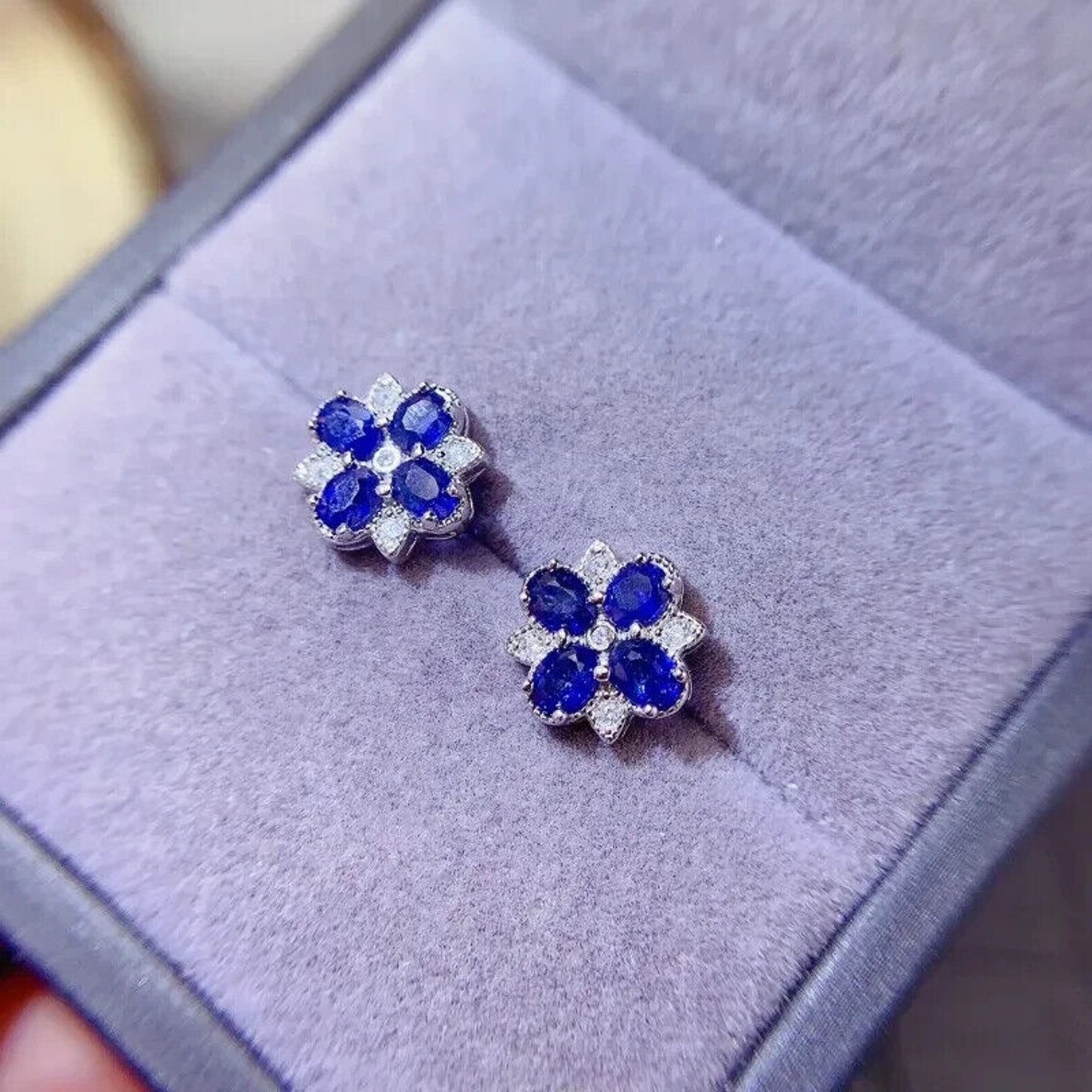 Sapphire Earrings, Natural Sapphire Stud Earrings, Sapphire Stud Earrings, Sterling Silver Sapphire Earrings, Sapphire, Natural Sapphire Earrings, 925 Sterling Silver, Blue Sapphire Earrings, Natural Blue Sapphire Earrings, Natural Blue Sapphire, Blue Sapphire, Bright Blue Sapphire, 925 Sterling Silver, Sapphire Earrings, Dainty, Dainty Stud Earrings, Dainty Sapphire Earrings, Women’s Sapphire Earrings, Anniversary Gift Sapphire, Sapphire September Birthstone, September Birthstone Sapphire