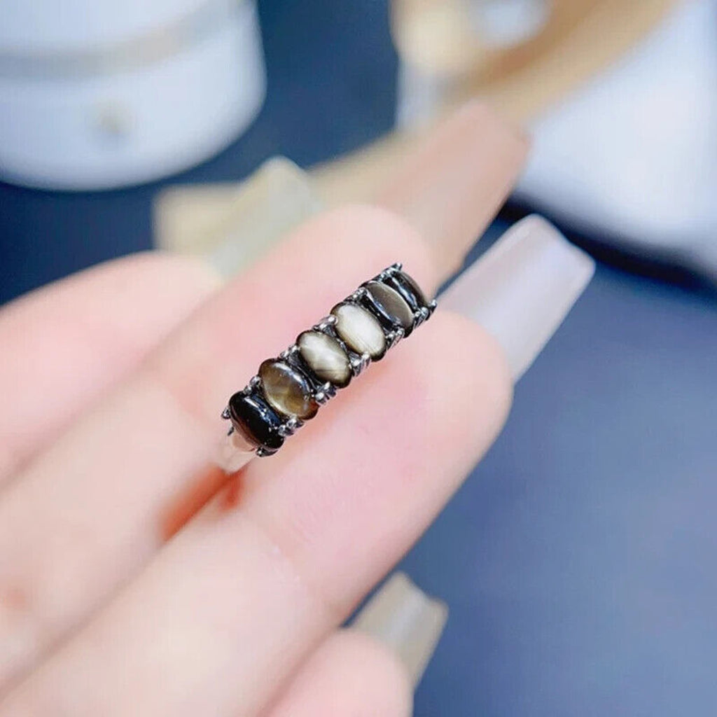 Star Sapphire, Natural Star Sapphire Ring, Star Light Sapphire Band Ring