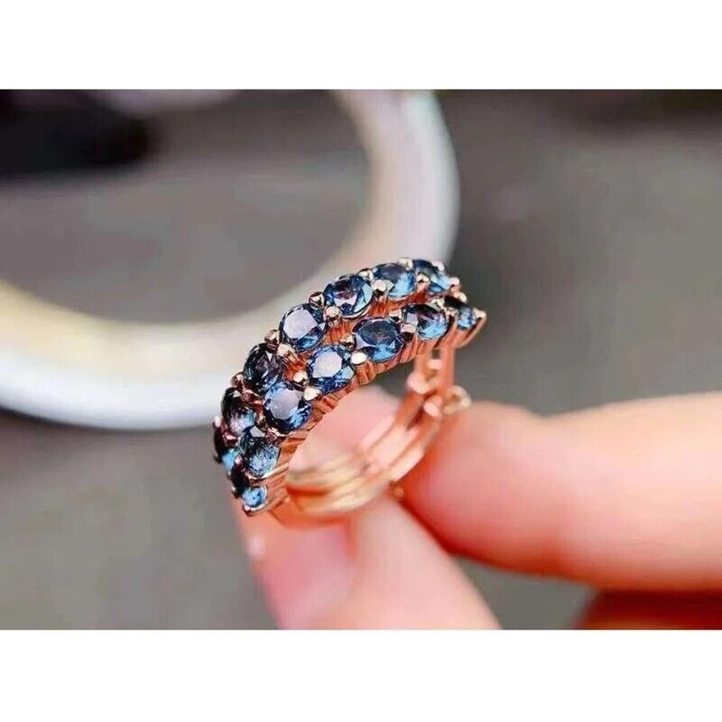 London Blue Topaz Gemstone Hoop Earrings, Natural London Blue Topaz Hoops, London Blue Topaz Hoop Earrings, Gemstone Hoop Earrings, Blue Gemstone Hoop Earrings,  London Blue Topaz Earrings, Women's London Blue Topaz Earrings, London Blue Topaz Jewelry, Natural London Blue Topaz Gemstone Jewelry, Women's London Blue Topaz Earrings, London Blue Topaz, London Blue Topaz Earrings, London Blue Topaz Earrings, Women's London Blue Topaz Jewelry, Sterling Silver London Blue Topaz Jewelry, December Birthstone