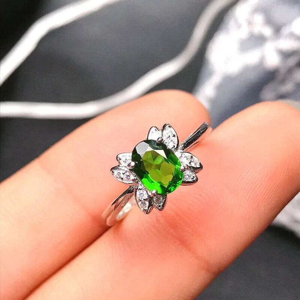 Chrome Diopside Cocktail Ring, Women's Chrome Diopside Ring