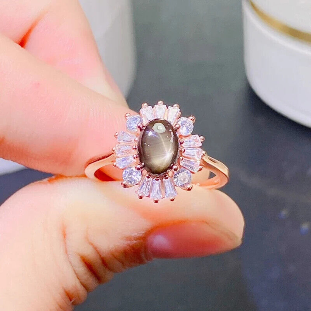 Star Sapphire, Natural Star Sapphire Ring, Star Light Sapphire Cocktail Ring