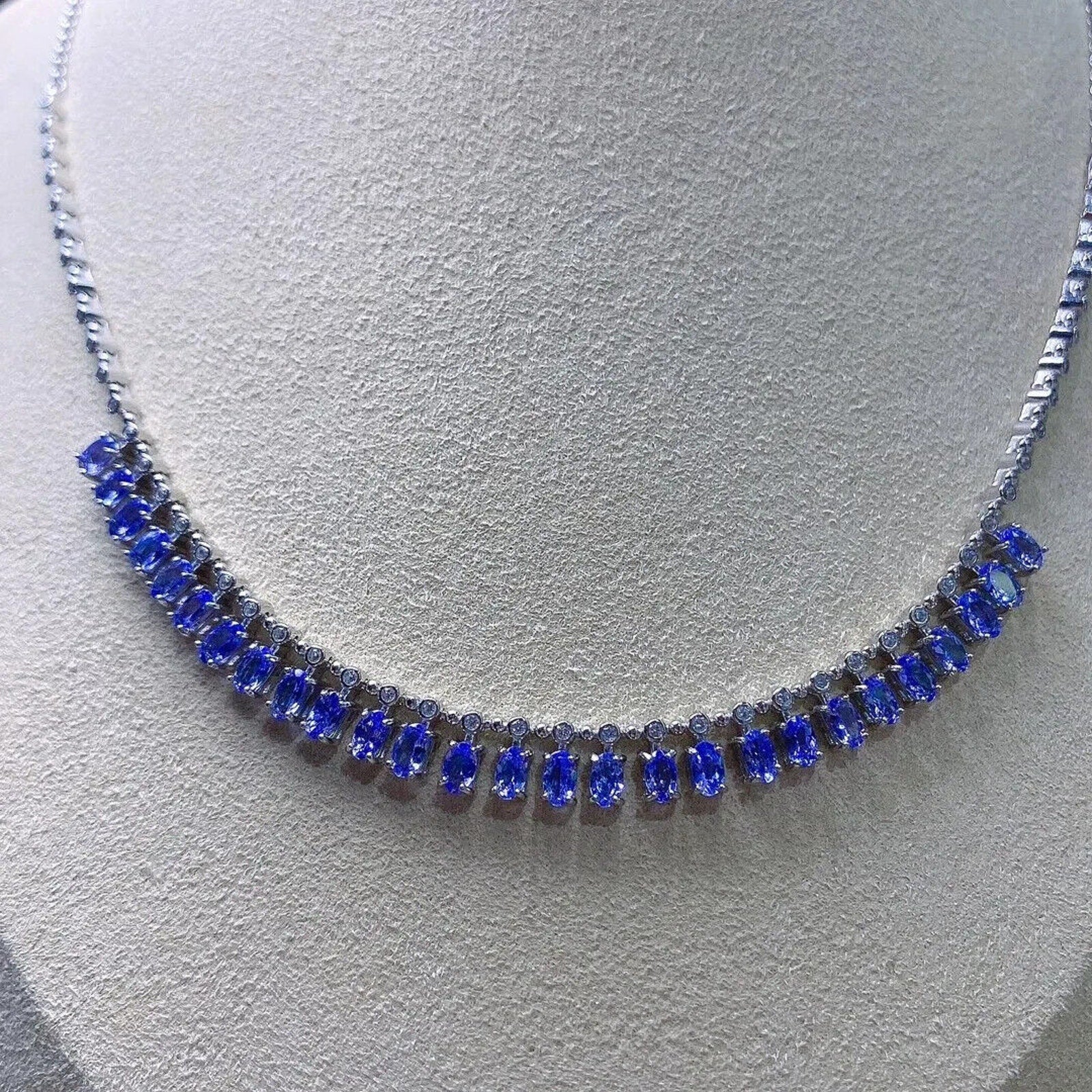 Natural Purple Tanzanite Statement Charm Necklace, Tanzanite Charm Necklace