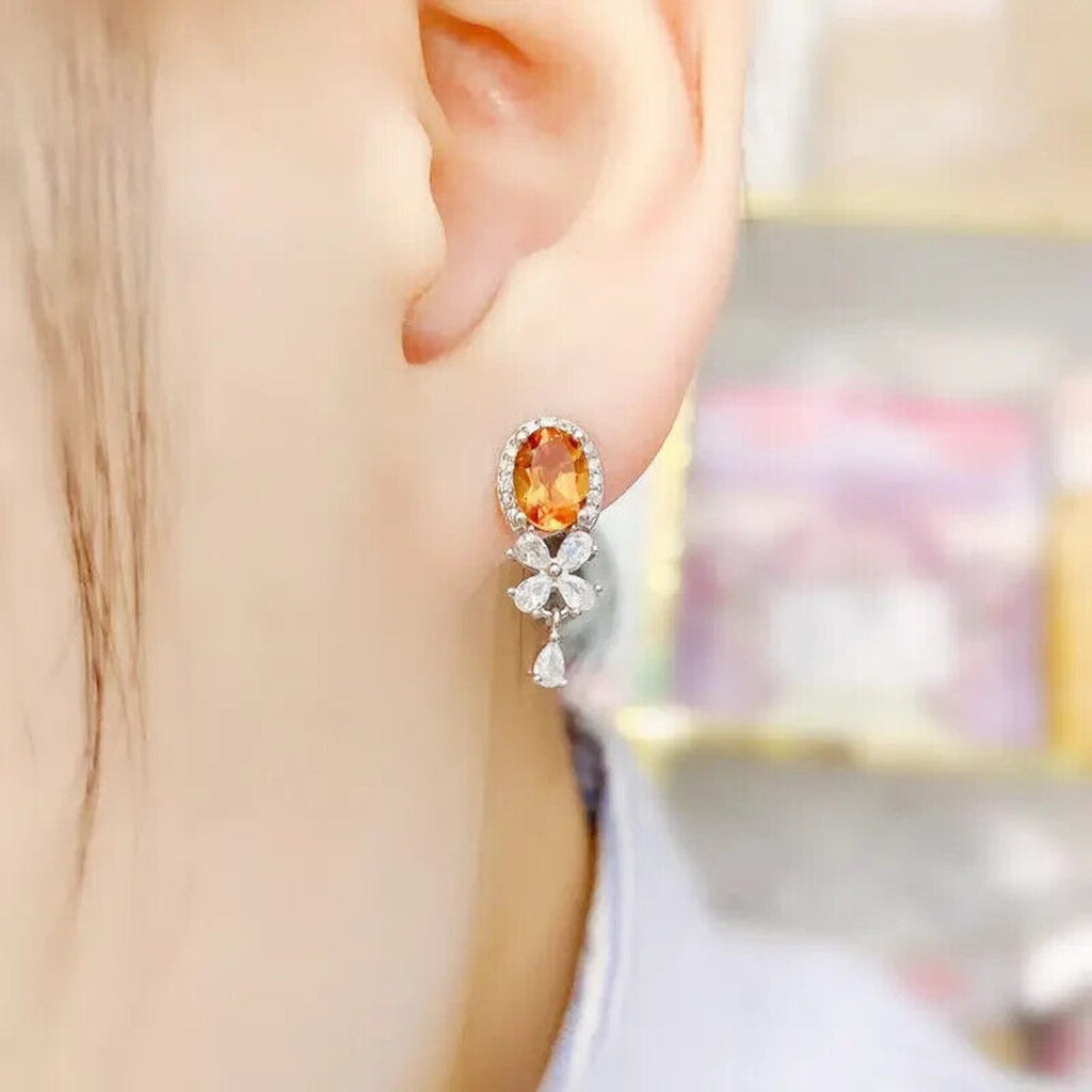 Natural Citrine Banquet Earrings 5x7mm, Citrine Earrings