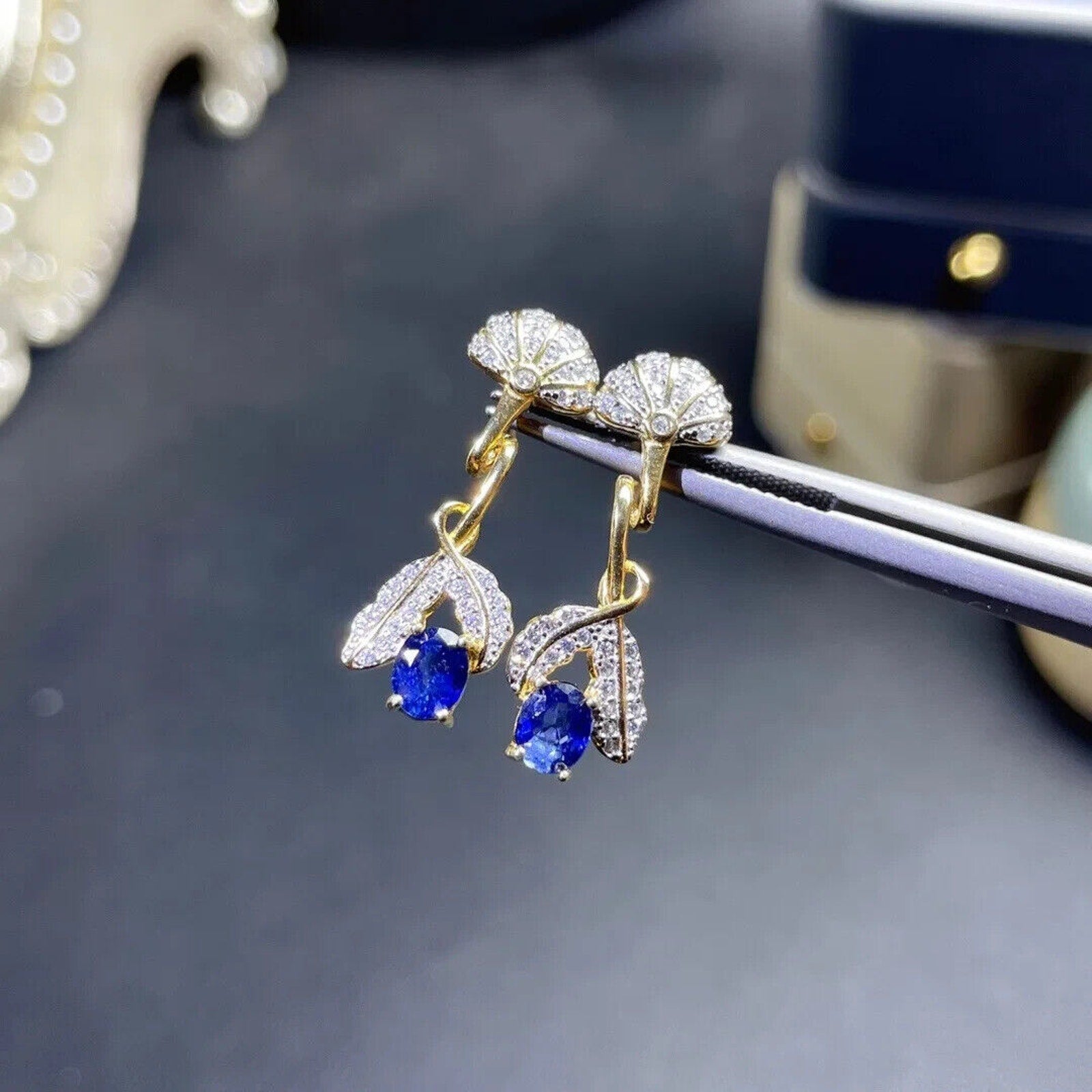 Sapphire Earrings, Natural Sapphire Stud Earrings, Sapphire Stud Earrings, Sterling Silver Sapphire Earrings, Sapphire, Natural Sapphire Earrings, 925 Sterling Silver, Blue Sapphire Earrings, Natural Blue Sapphire Earrings, Natural Blue Sapphire, Blue Sapphire, Bright Blue Sapphire, 925 Sterling Silver, Sapphire Earrings, Dainty, Dainty Stud Earrings, Dainty Sapphire Earrings, Women’s Sapphire Earrings, Anniversary Gift Sapphire, Sapphire September Birthstone, September Birthstone Sapphire