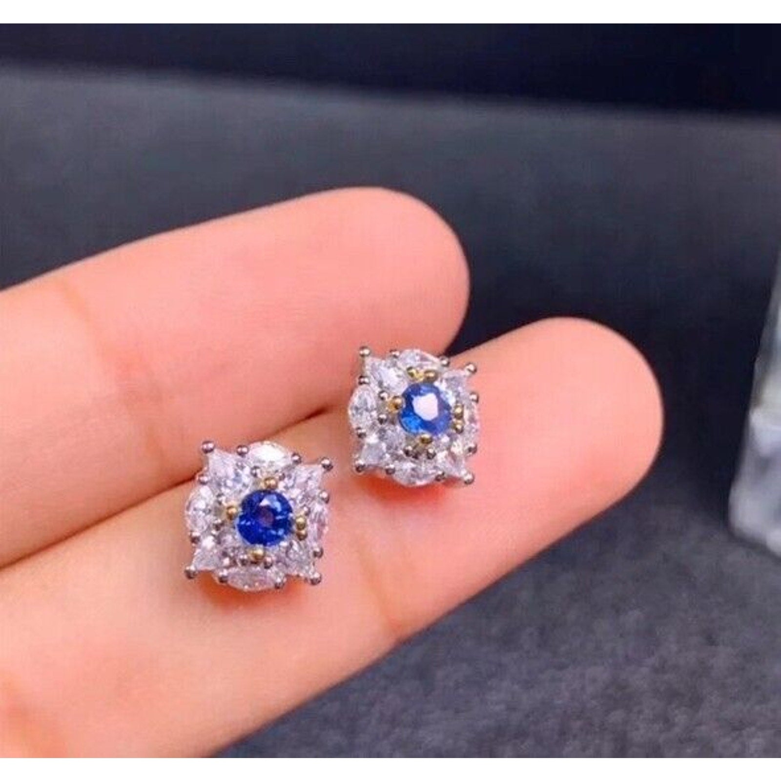 Sapphire Earrings, Natural Sapphire Stud Earrings, Sapphire Stud Earrings, Sterling Silver Sapphire Earrings, Sapphire, Natural Sapphire Earrings, 925 Sterling Silver, Blue Sapphire Earrings, Natural Blue Sapphire Earrings, Natural Blue Sapphire, Blue Sapphire, Bright Blue Sapphire, 925 Sterling Silver, Sapphire Earrings, Dainty, Dainty Stud Earrings, Dainty Sapphire Earrings, Women’s Sapphire Earrings, Anniversary Gift Sapphire, Sapphire September Birthstone, September Birthstone Sapphire, Sapphire Studs