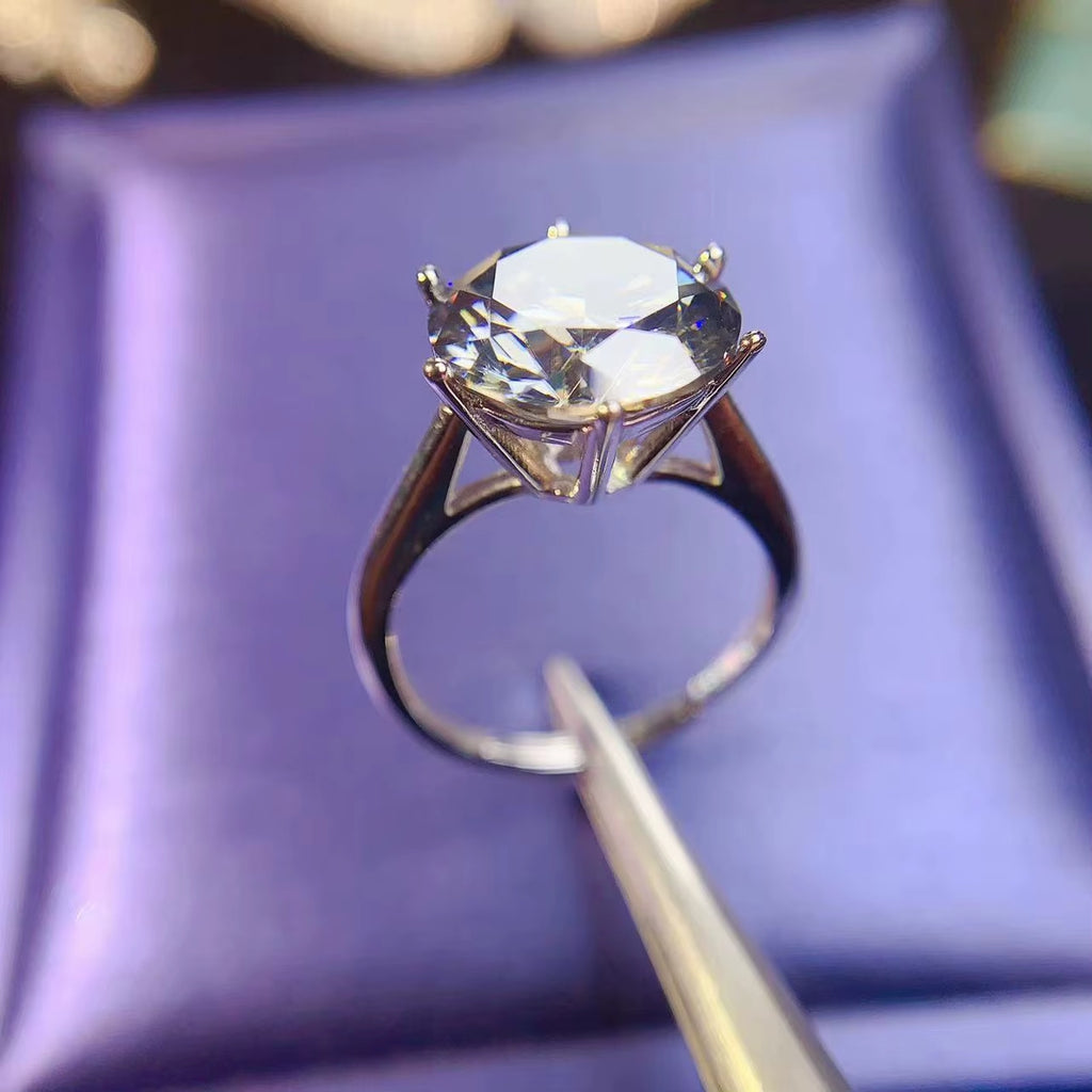 Moissanite Ring, Moissanite, VVS1 Miossanite, Gray Moissanite, White Moissanite, Solitaire Moissanite Ring, Round Brilliant Cut Moissanite Ring, Moissanite Ring, Round Brilliant Cut, 5 Carat Moissanite Ring, Moissanite Jewelry