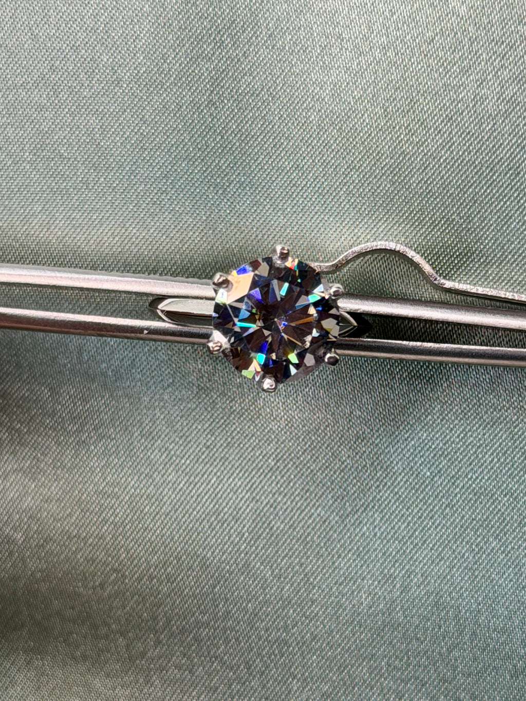 5CT VVS1 Round Brilliant Cut Gray Moissanite Ring, Women's Moissanite Ring's