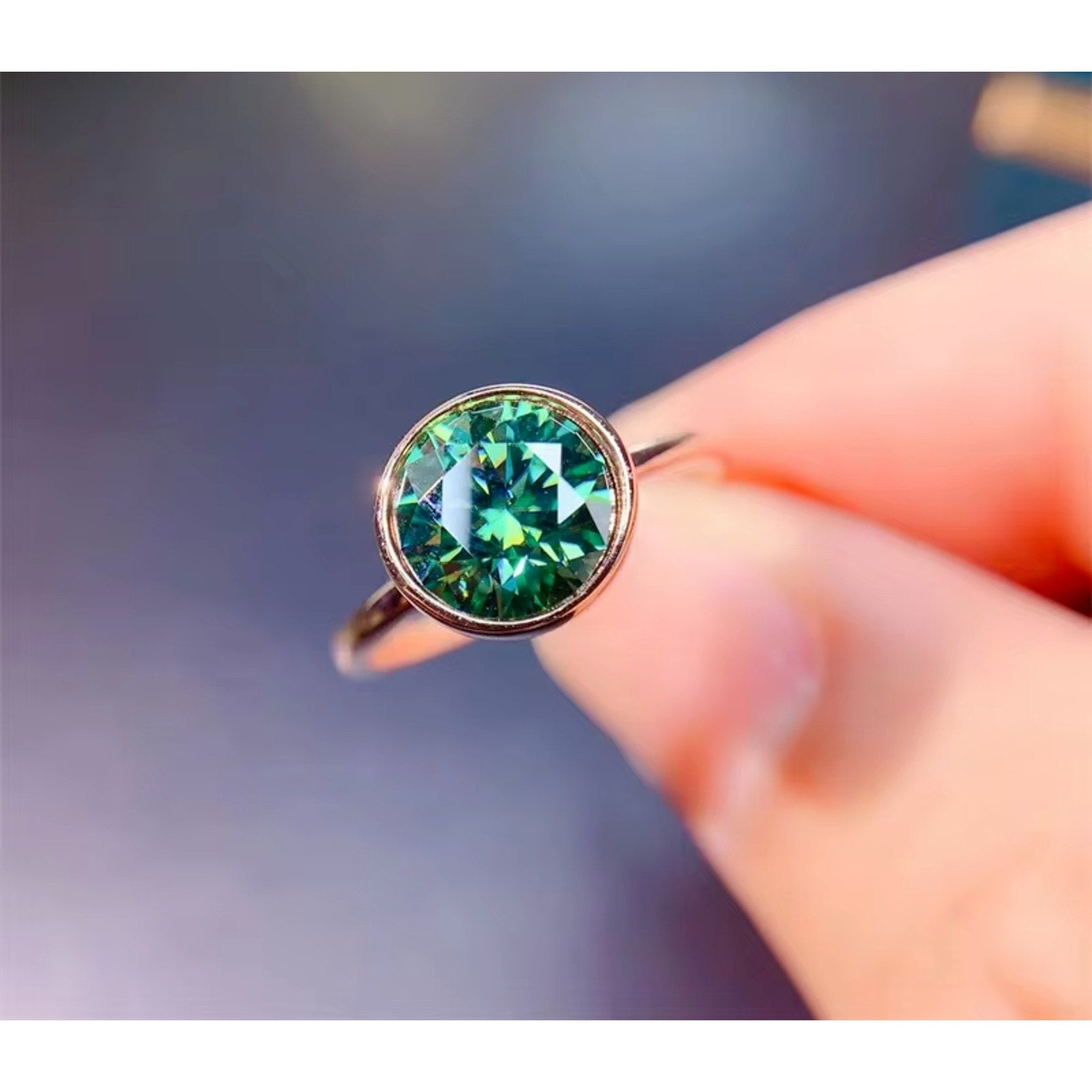 Green Moissanite Ring, 2 Carat Moissanite RIng, Moissanite Ring, Moissanite, VVS1 Miossanite, Gray Moissanite, White Moissanite, Solitaire Moissanite Ring, Round Brilliant Cut Moissanite Ring, Moissanite Ring, Round Brilliant Cut, 5 Carat Moissanite Ring, Moissanite Jewelry