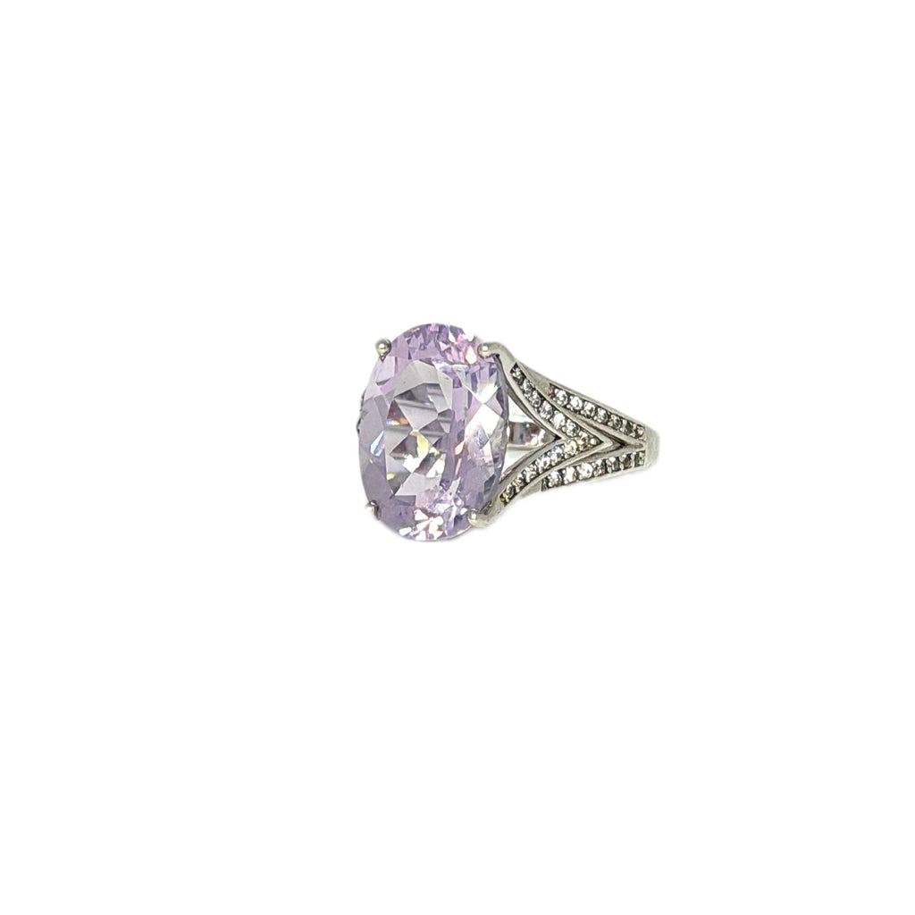 Lavender Amethyst Oval Cut Statement Ring 10x14mm