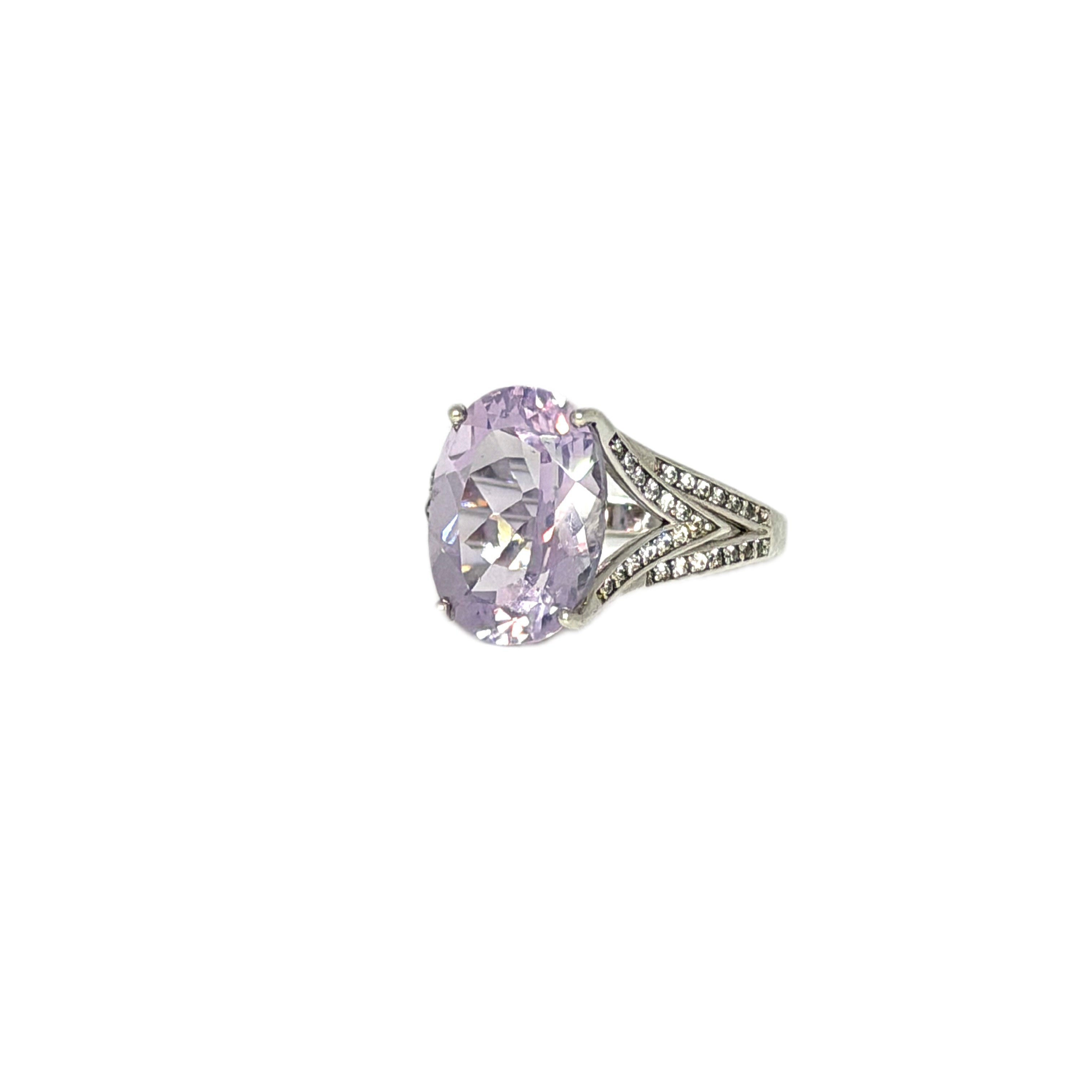 Lavender Amethyst Oval Cut Statement Ring 10x14mm