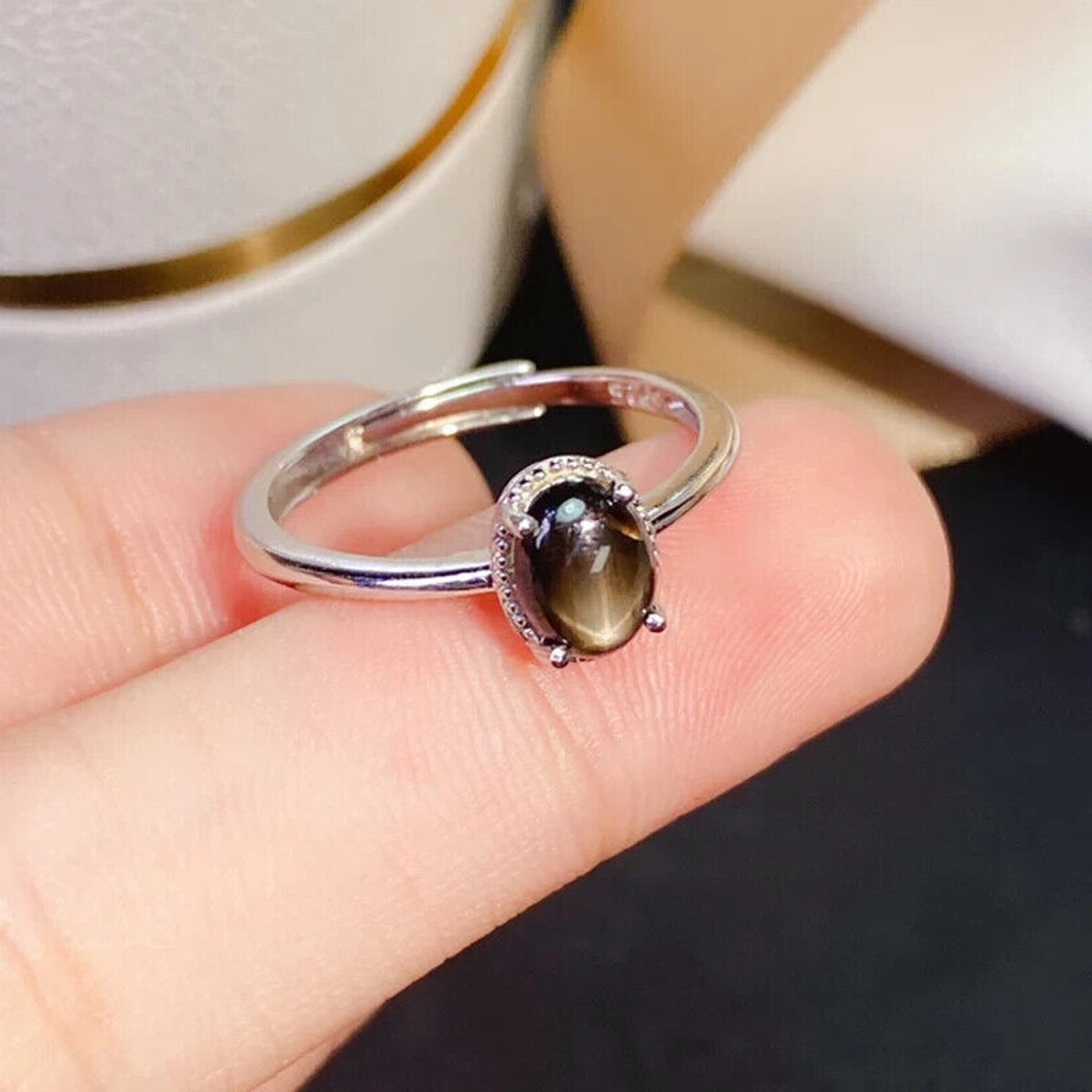 Star Sapphire, Natural Star Sapphire Ring, Star Light Sapphire Ring 925 Sterling