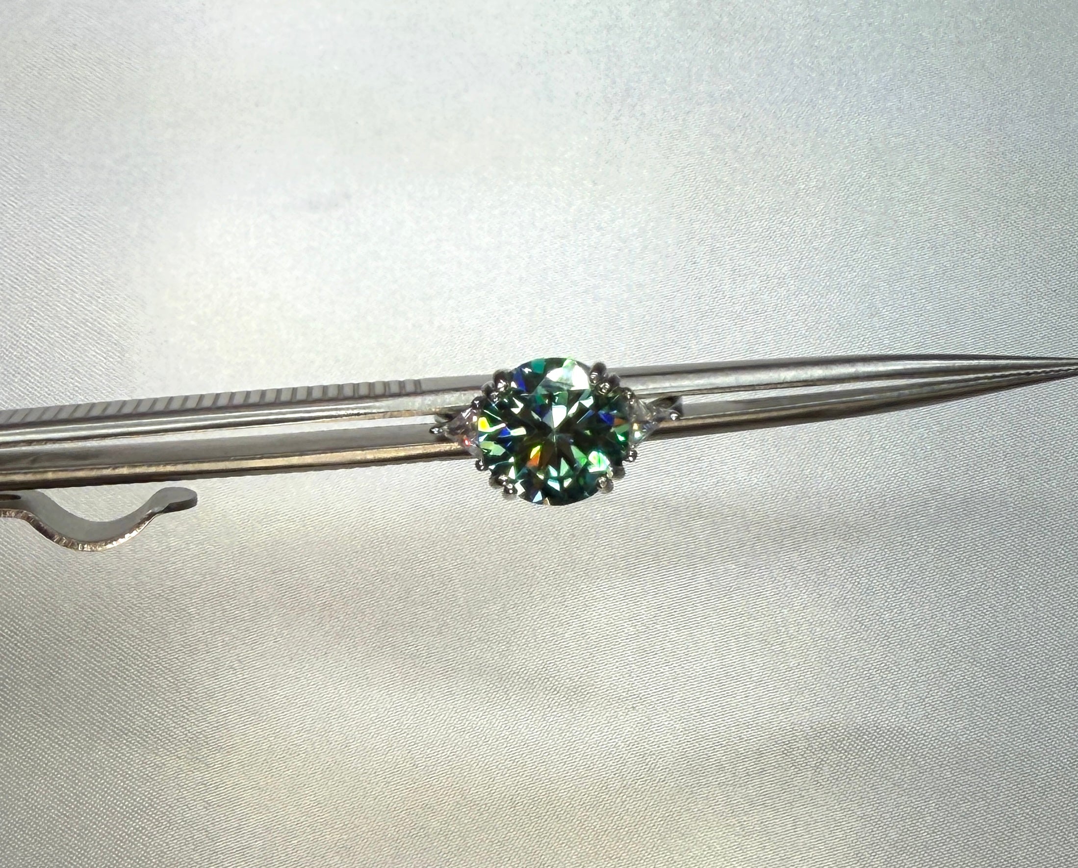 VVS1 5 Carat Green Moissanite Cocktail Ring Platinum Plated