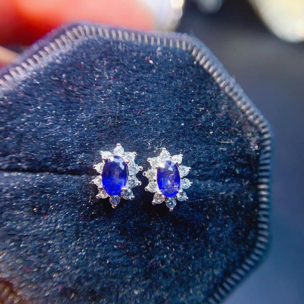 Sapphire Earrings, Natural Sapphire Stud Earrings, Sapphire Stud Earrings, Sterling Silver Sapphire Earrings, Sapphire, Natural Sapphire Earrings, 925 Sterling Silver, Blue Sapphire Earrings, Natural Blue Sapphire Earrings, Natural Blue Sapphire, Blue Sapphire, Bright Blue Sapphire, 925 Sterling Silver, Sapphire Earrings, Dainty, Dainty Stud Earrings, Dainty Sapphire Earrings, Women’s Sapphire Earrings, Anniversary Gift Sapphire, Sapphire September Birthstone, September Birthstone Sapphire