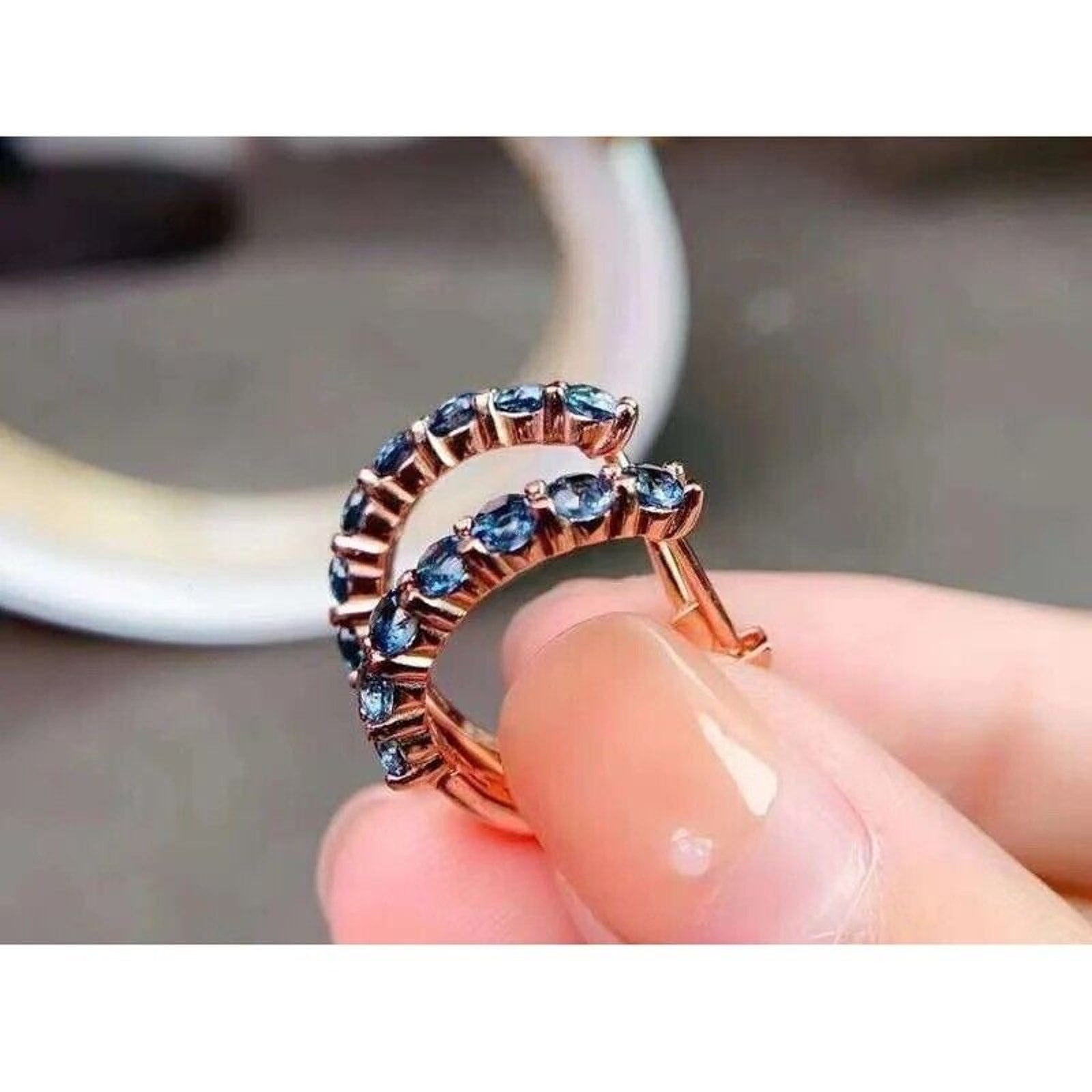 London Blue Topaz Gemstone Hoop Earrings, Natural London Blue Topaz Hoops, London Blue Topaz Hoop Earrings, Gemstone Hoop Earrings, Blue Gemstone Hoop Earrings,  London Blue Topaz Earrings, Women's London Blue Topaz Earrings, London Blue Topaz Jewelry, Natural London Blue Topaz Gemstone Jewelry, Women's London Blue Topaz Earrings, London Blue Topaz, London Blue Topaz Earrings, London Blue Topaz Earrings, Women's London Blue Topaz Jewelry, Sterling Silver London Blue Topaz Jewelry, December Birthstone