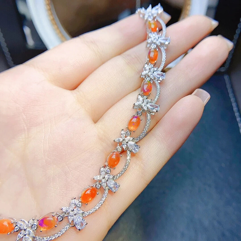 Orange Fire Opal Collar Necklace, Natural Orange Opal Statment Necklace