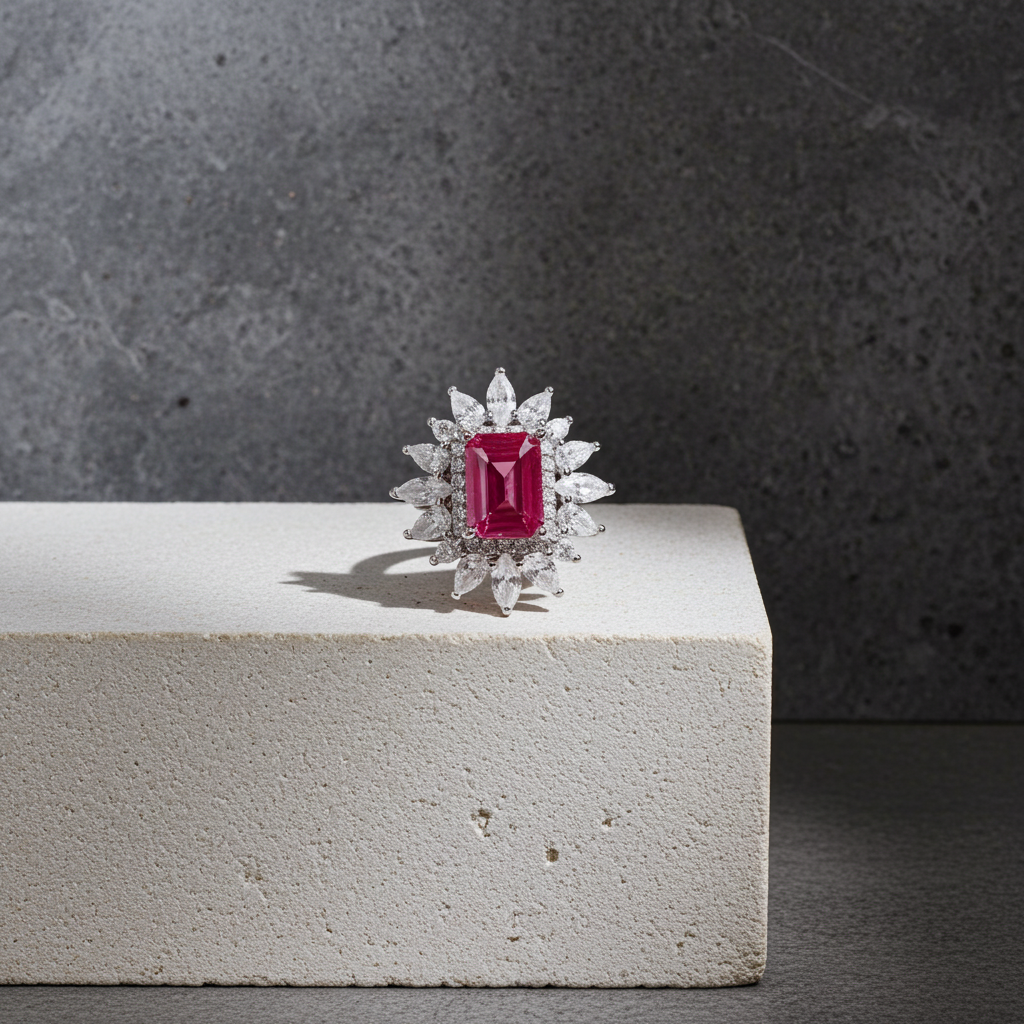 Color Changing Lab Alexandrite Ring 5x7mm