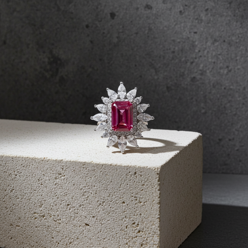 Color Changing Lab Alexandrite Ring 5x7mm